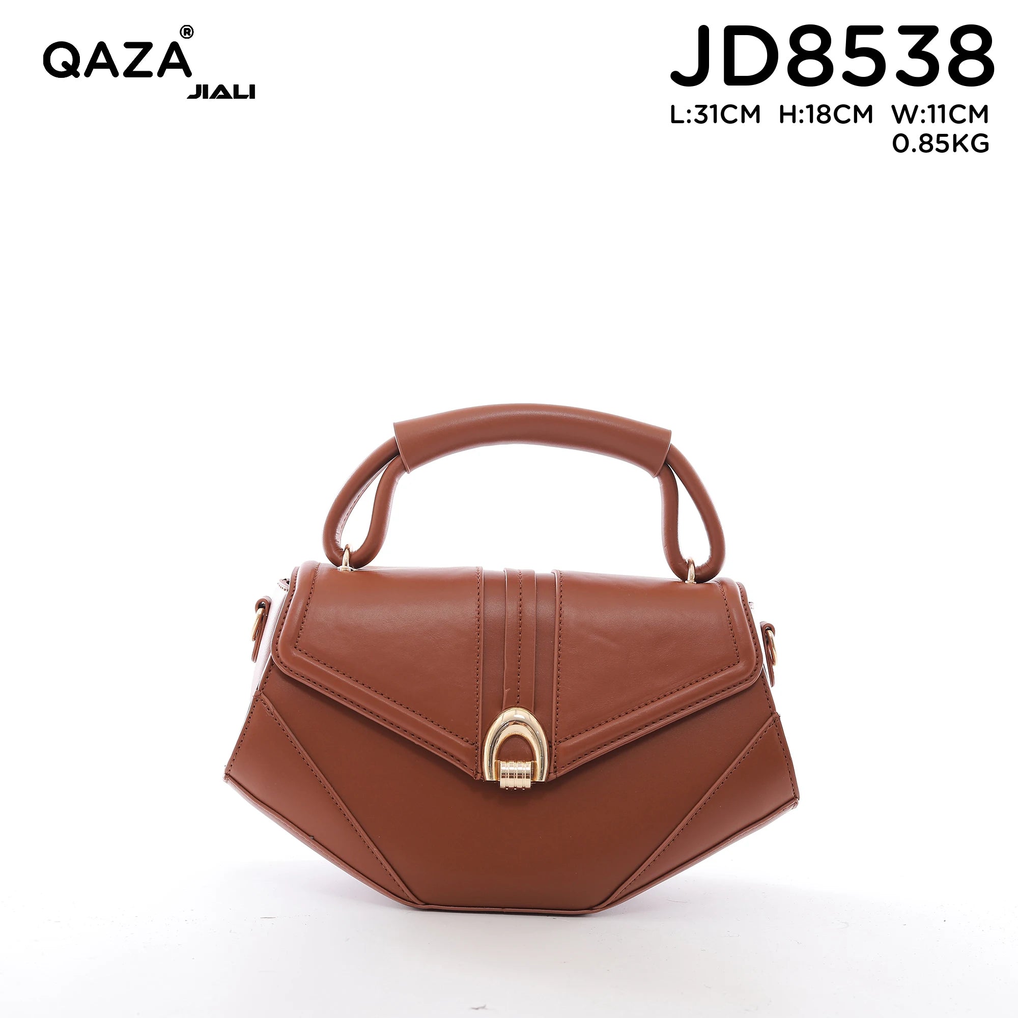 QAZA JD8538 Women PU Leather Saffiano Top Handle Crossbody Bag