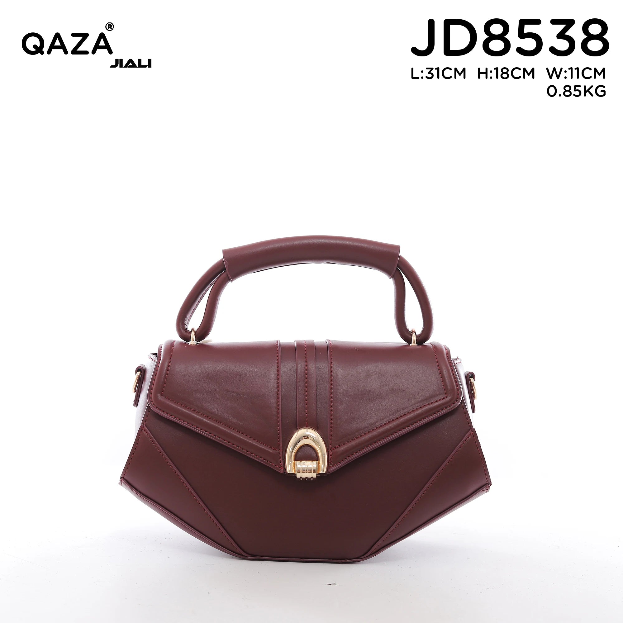 QAZA JD8538 Women PU Leather Saffiano Top Handle Crossbody Bag