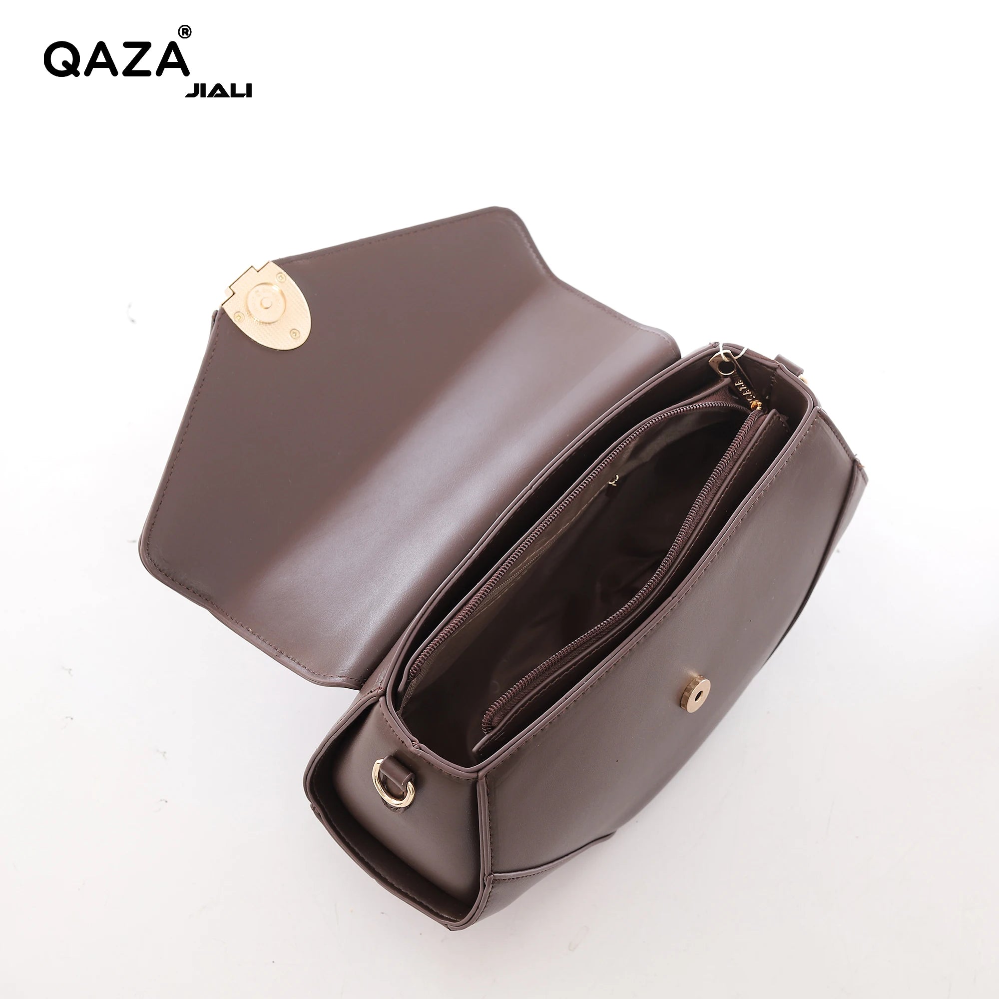 QAZA JD8538 Women PU Leather Saffiano Top Handle Crossbody Bag
