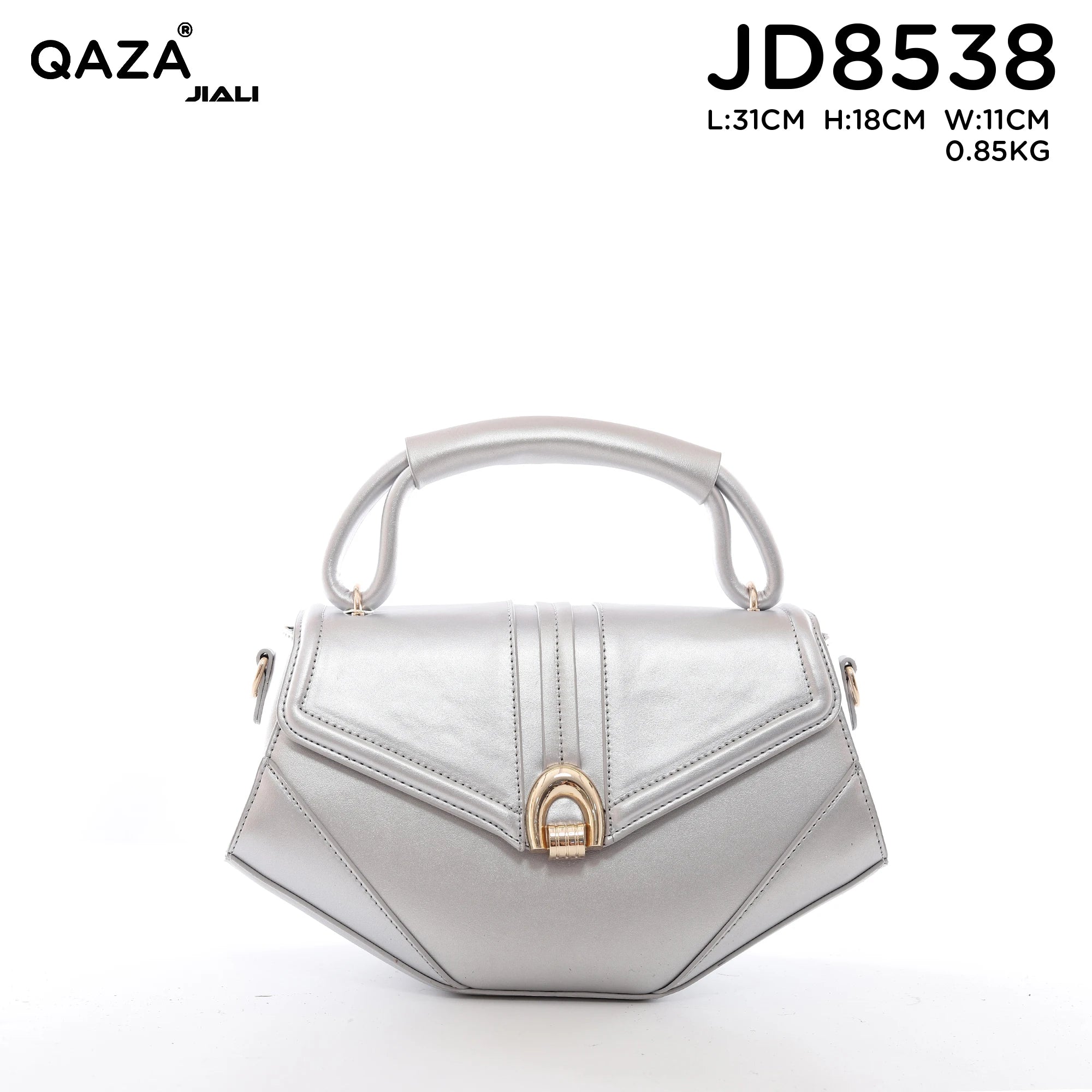 QAZA JD8538 Women PU Leather Saffiano Top Handle Crossbody Bag