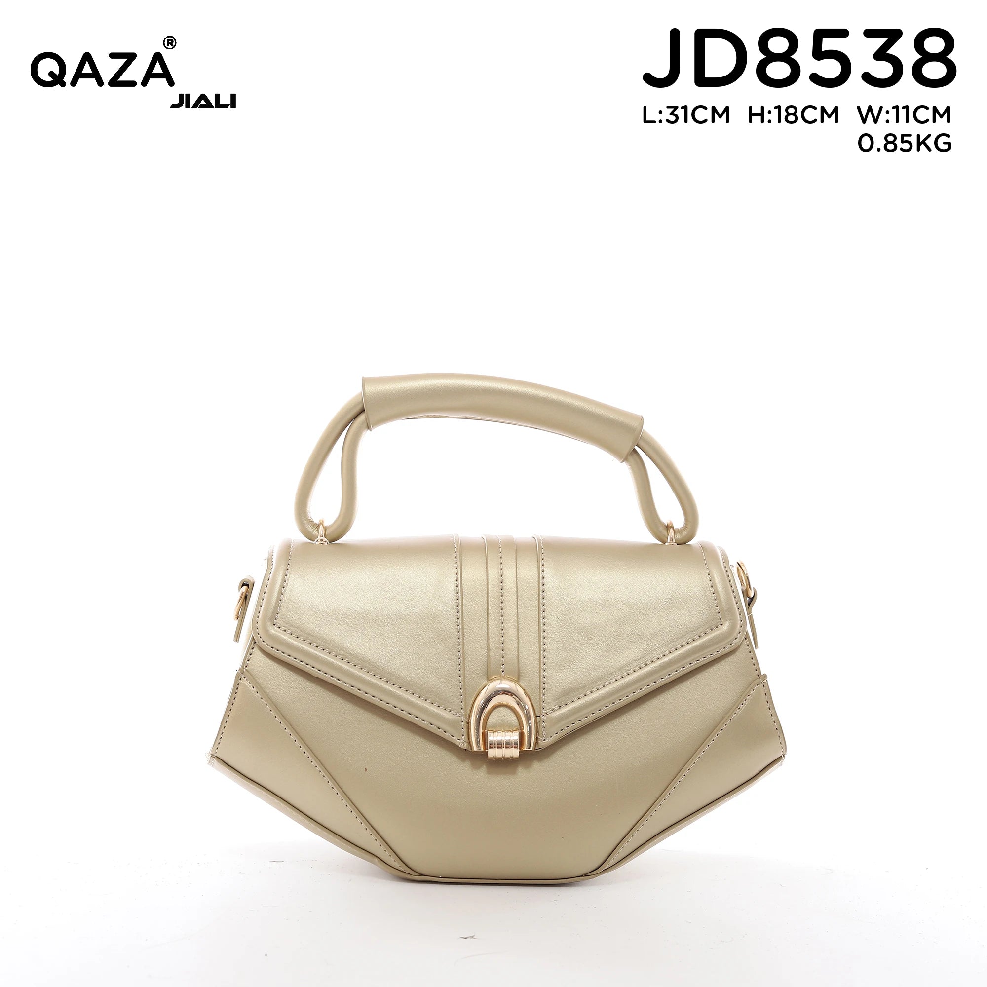 QAZA JD8538 Women PU Leather Saffiano Top Handle Crossbody Bag