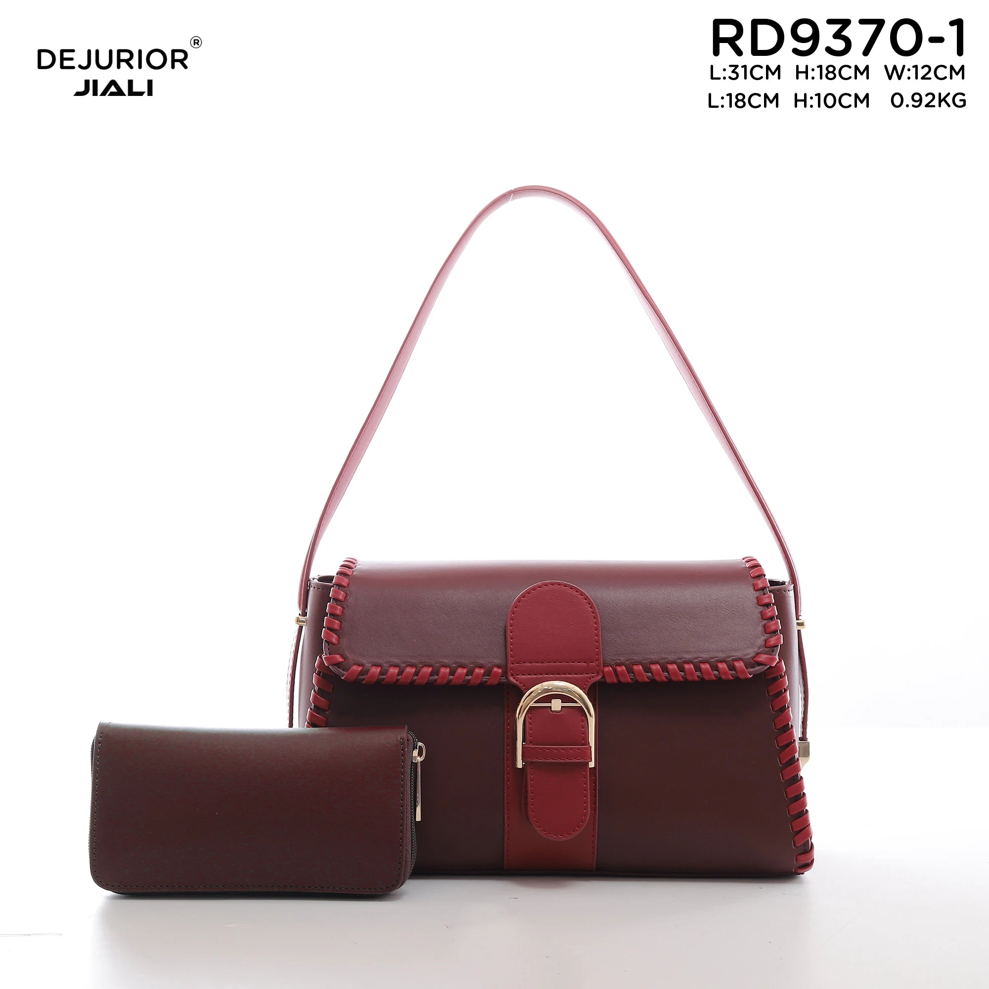 Women PU Leather Retro Buckle Shoulder Handbag Set