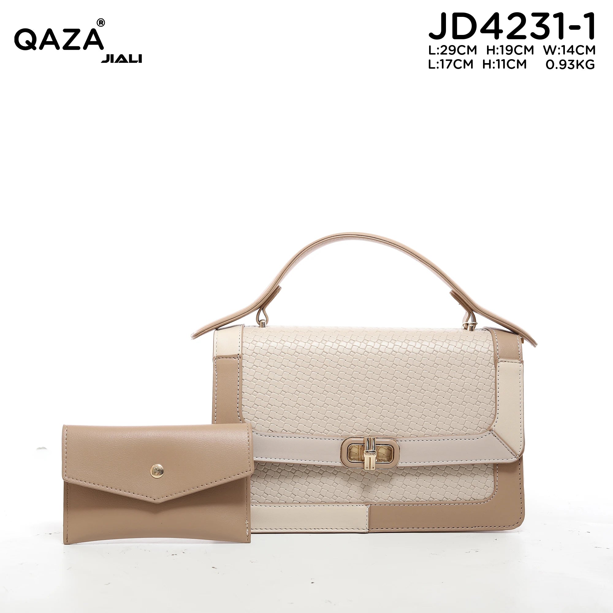 QAZA Women PU Leather Waterproof Large Capacity Flap Tote Shoulder Handbag