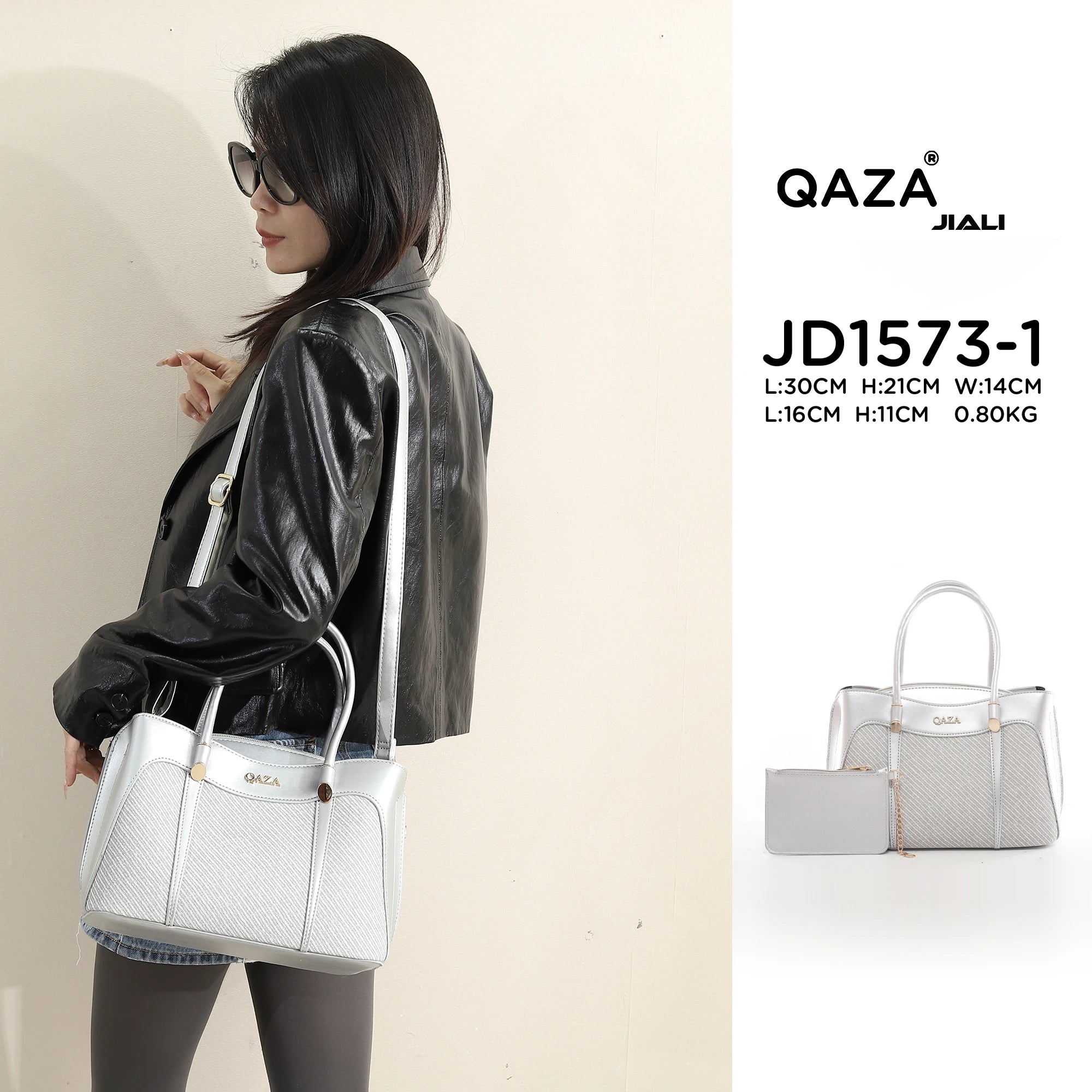 QAZA Women PU Leather Waterproof Large Capacity Flap Tote Shoulder Handbag