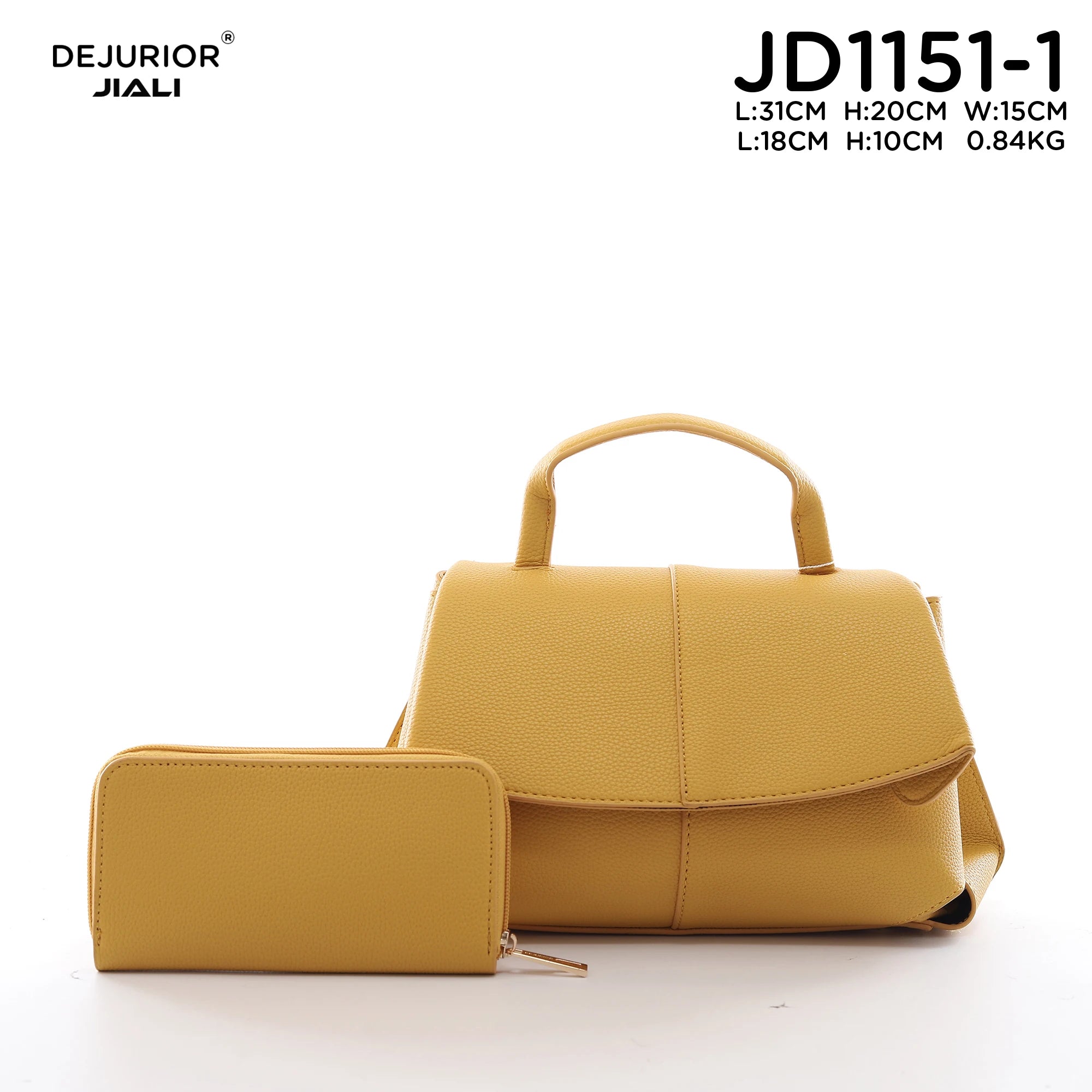 QAZA JD1151-1 Women PU Leather Color Block Tote Shoulder Bag Set