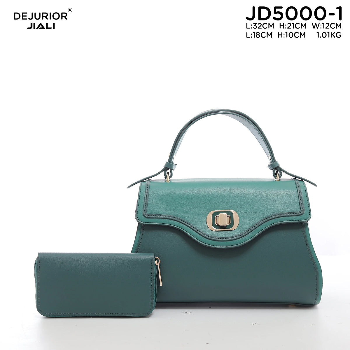 Women PU Leather 2-in-1 Large Capacity Contrast Color Tote Shoulder Handbag Set