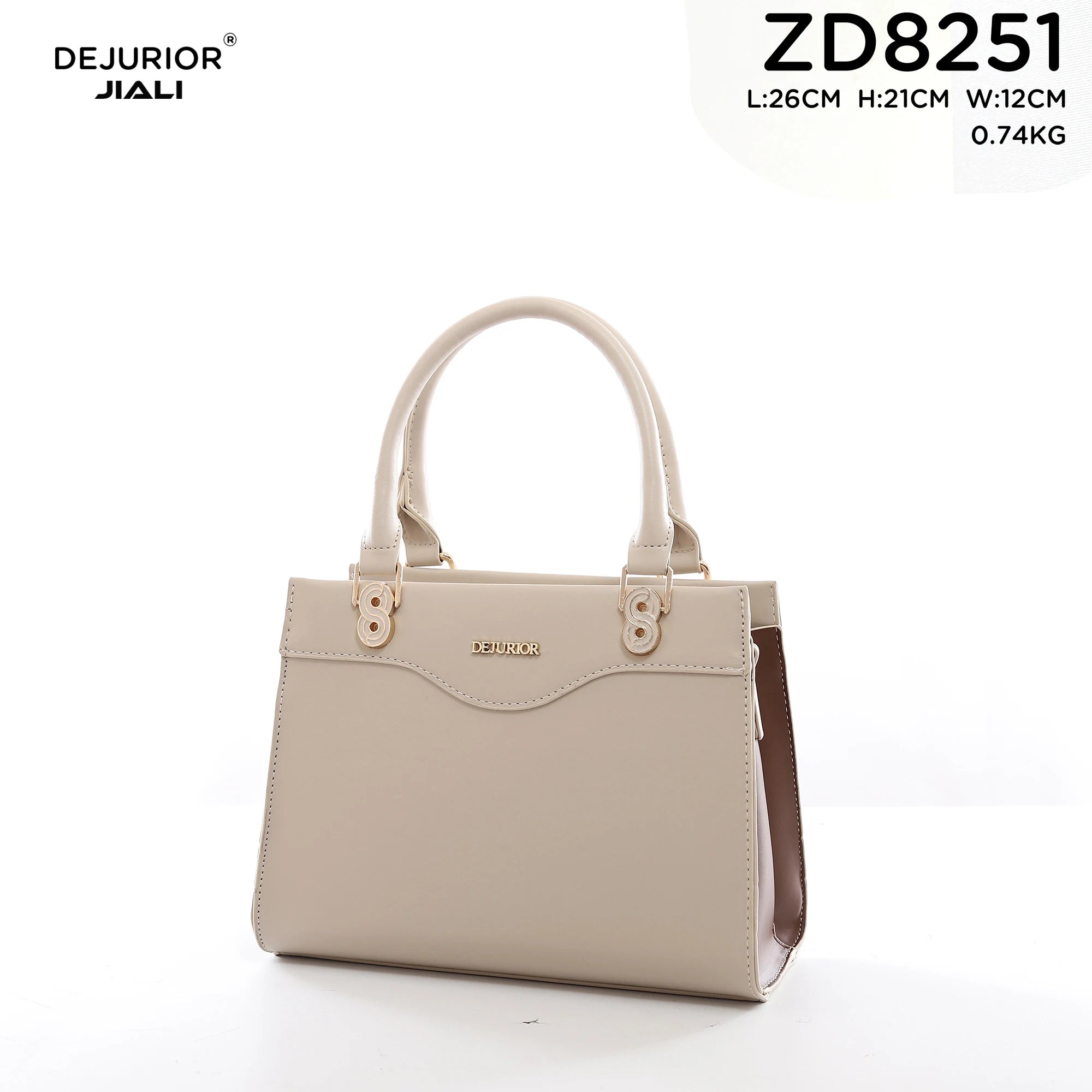 QAZA ZD8251 Women PU Leather Metal S-Buckle Tote Bag