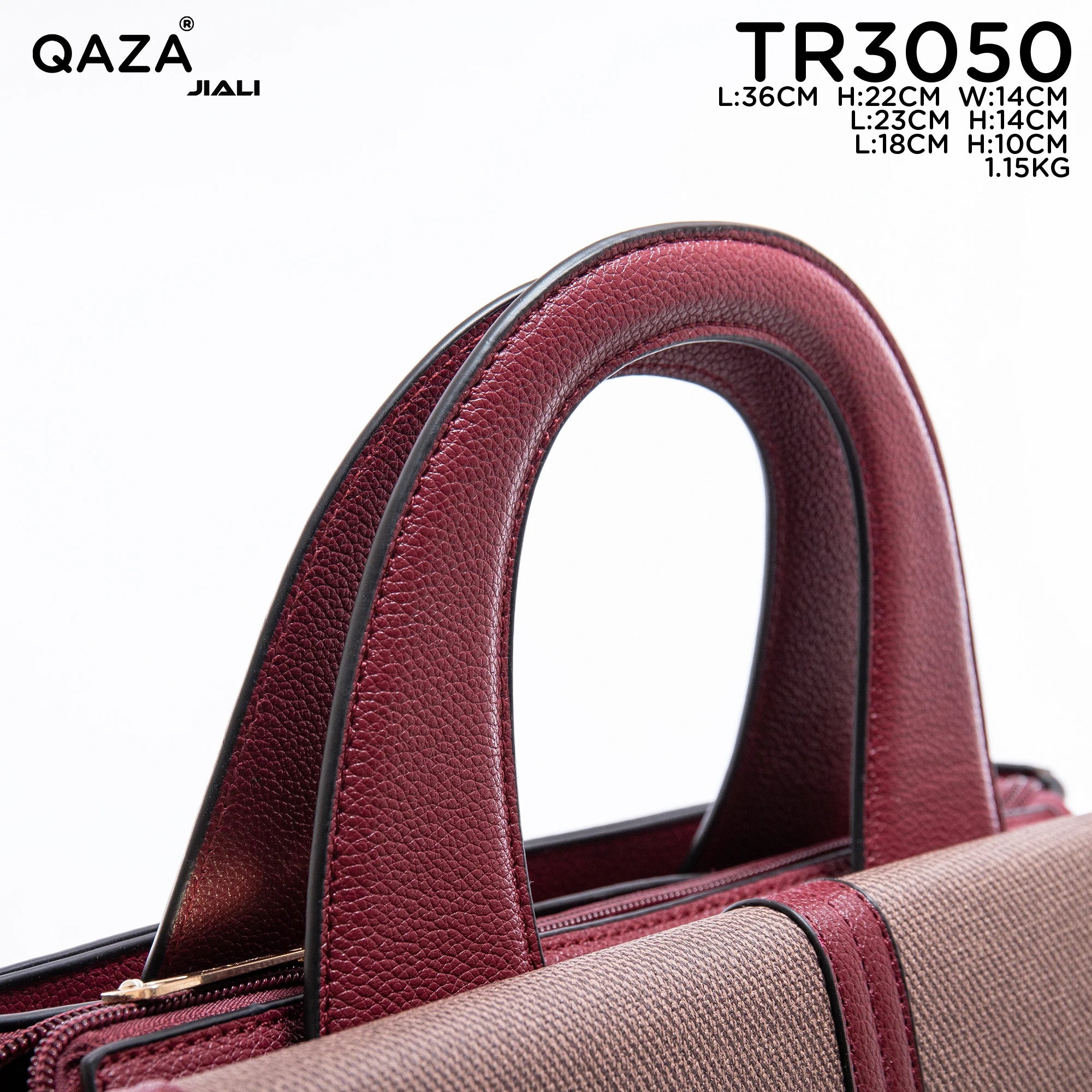 Women PU Leather Canvas Texture 3-in-1 Tote Shoulder Handbag Set