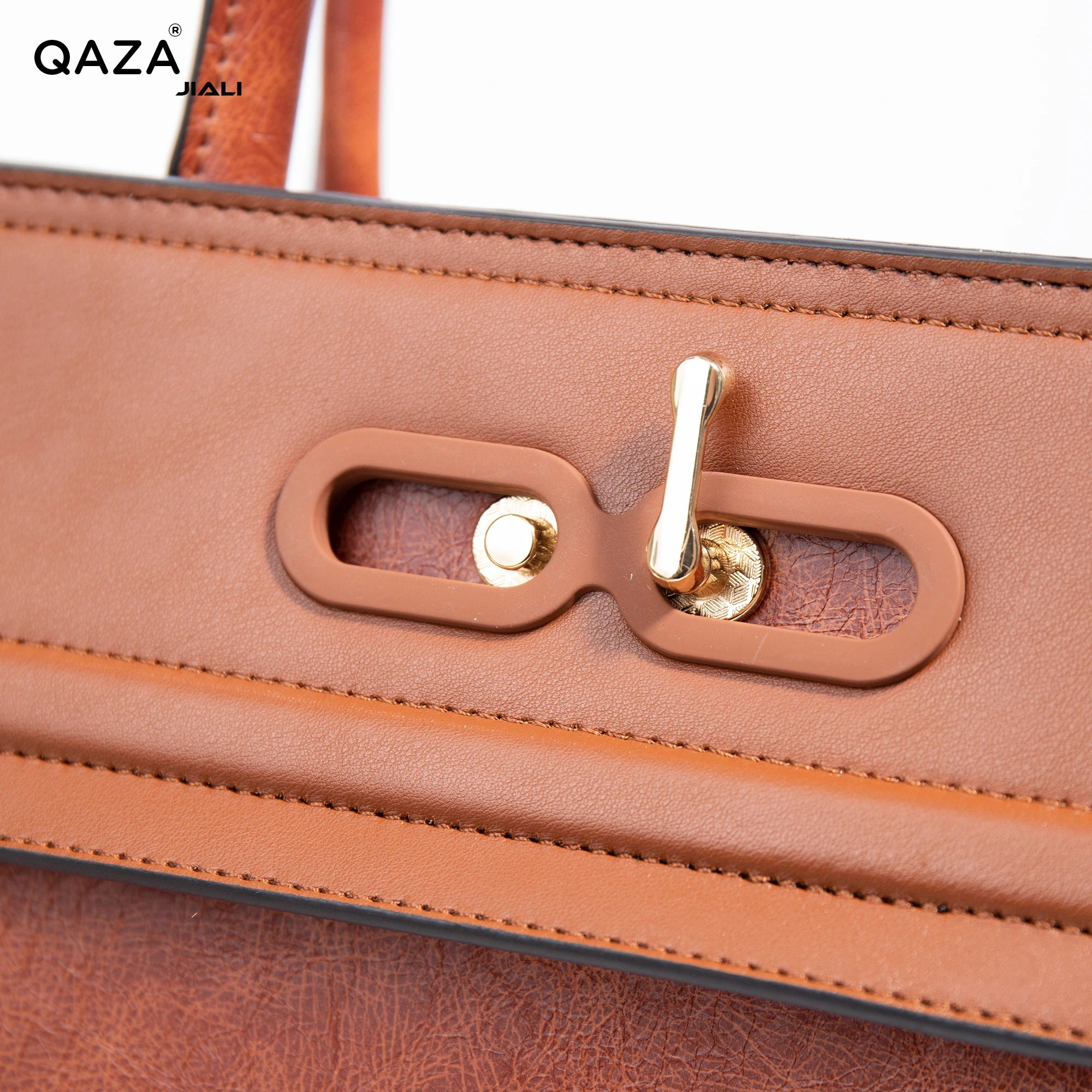 QAZA TR0730 Women PU Leather Crocodile Marble Pattern Tote Bag Set