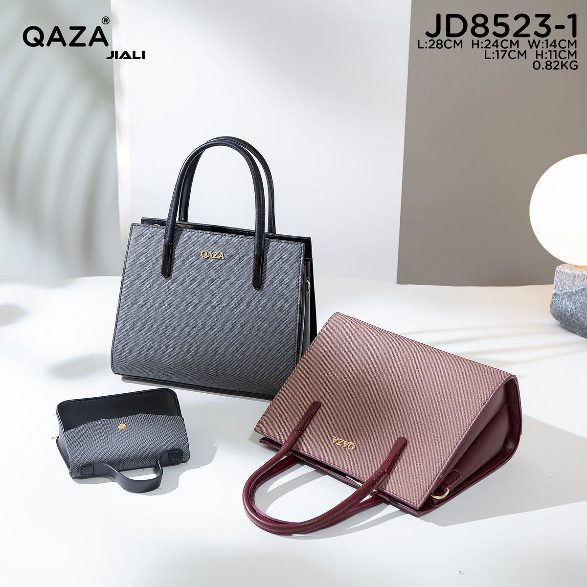 QAZA Women PU Leather Waterproof Flap Tote Shoulder Handbag