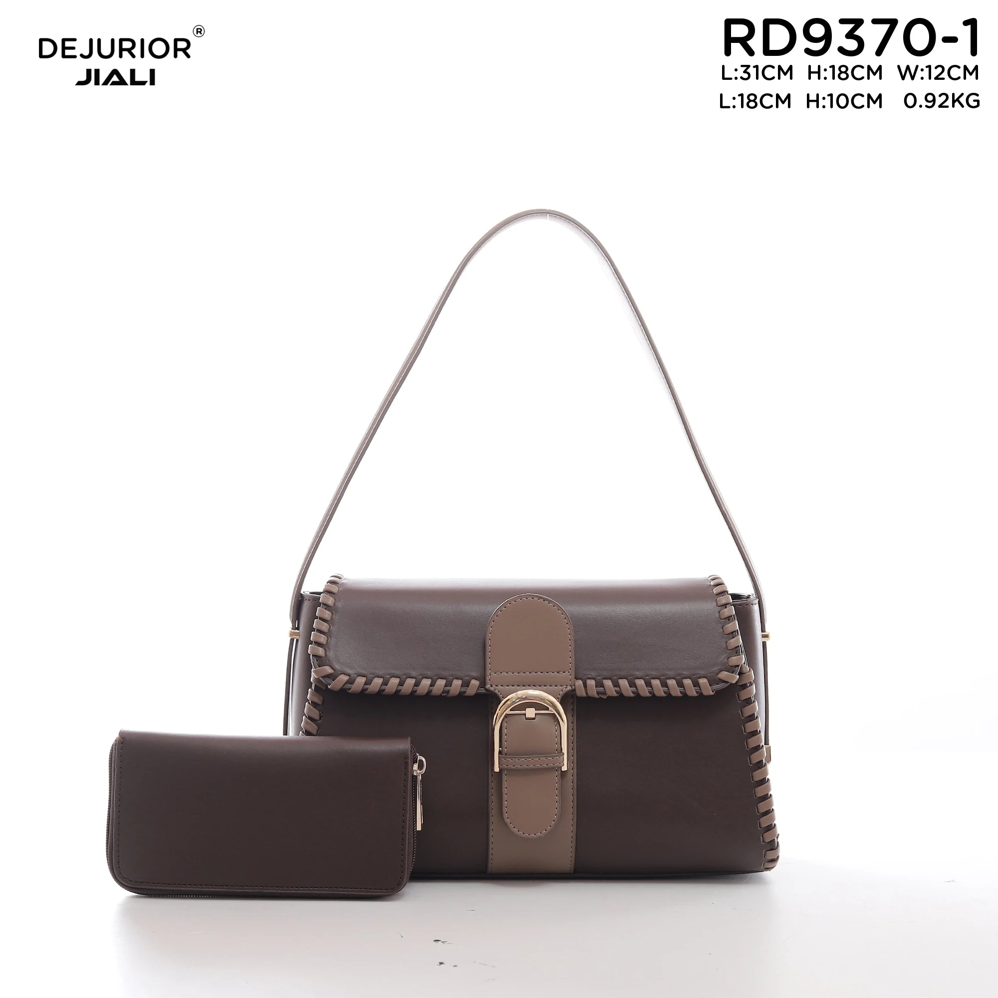 Women PU Leather Retro Buckle Shoulder Handbag Set