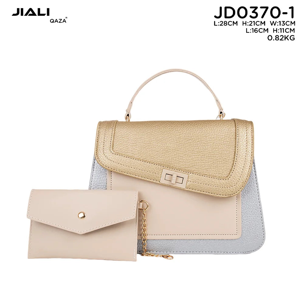 QAZA JD0370-1 Women PU Leather 2-in-1 Tote Bag with Coin Purse