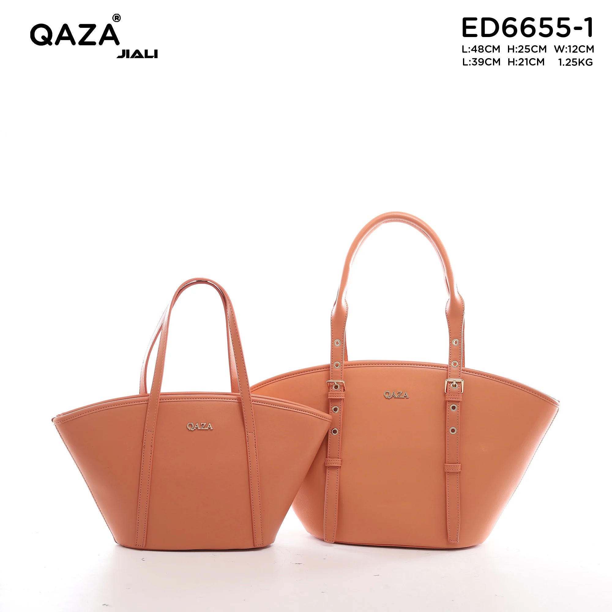 QAZA ED6655-1 Women PU Leather 2-in-1 Embroidery Tote Shoulder Handbag