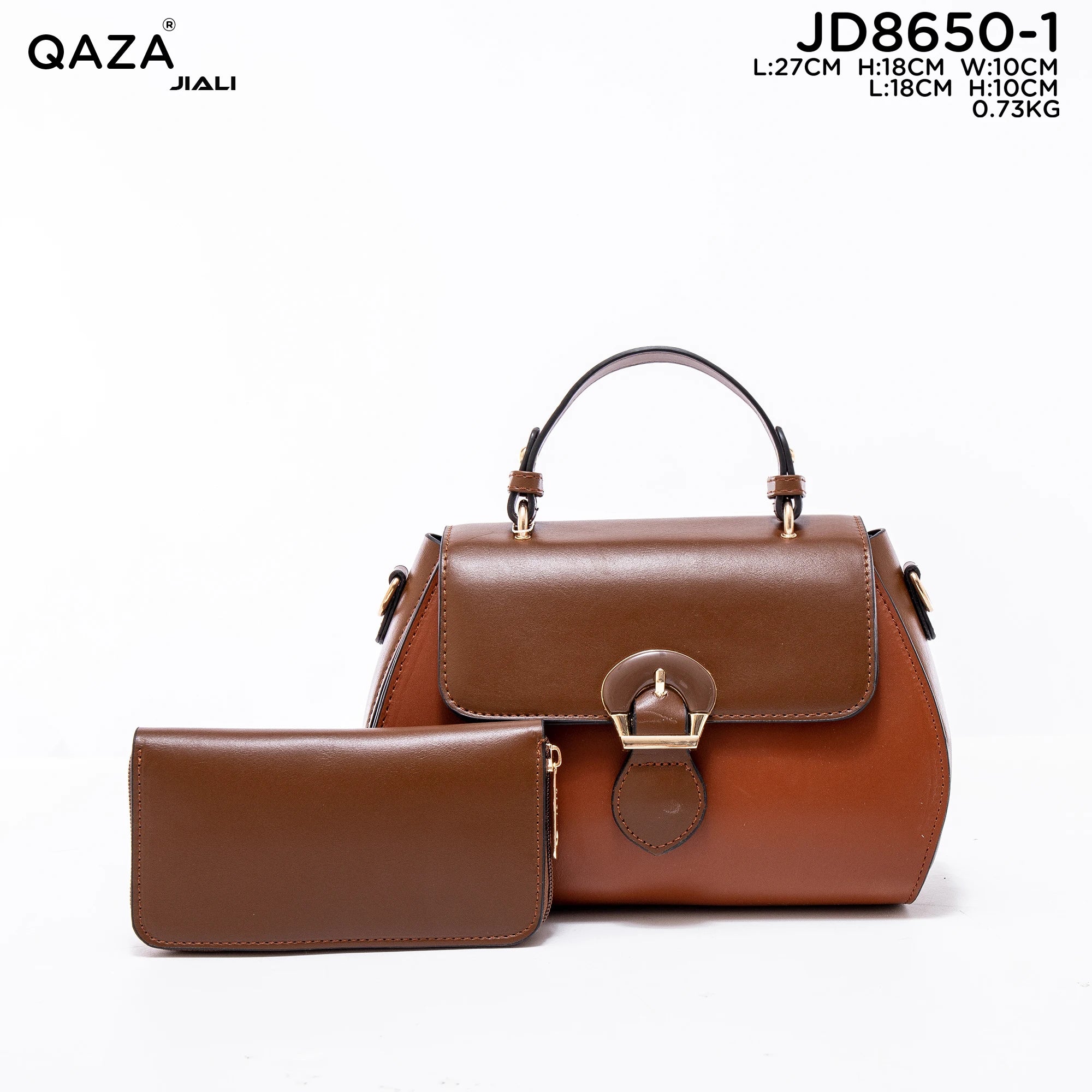 QAZA Women PU Leather 2-in-1 Lightweight Shoulder Messenger Handbag