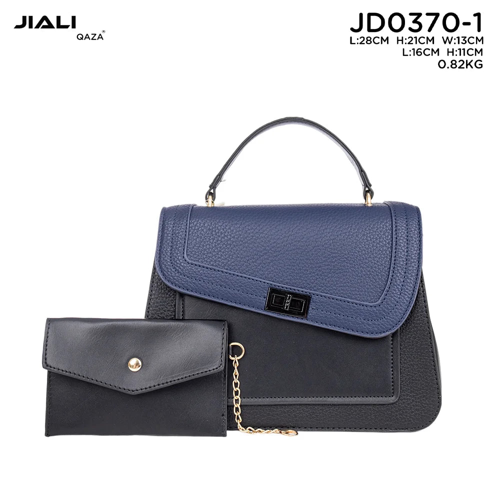 QAZA JD0370-1 Women PU Leather 2-in-1 Tote Bag with Coin Purse