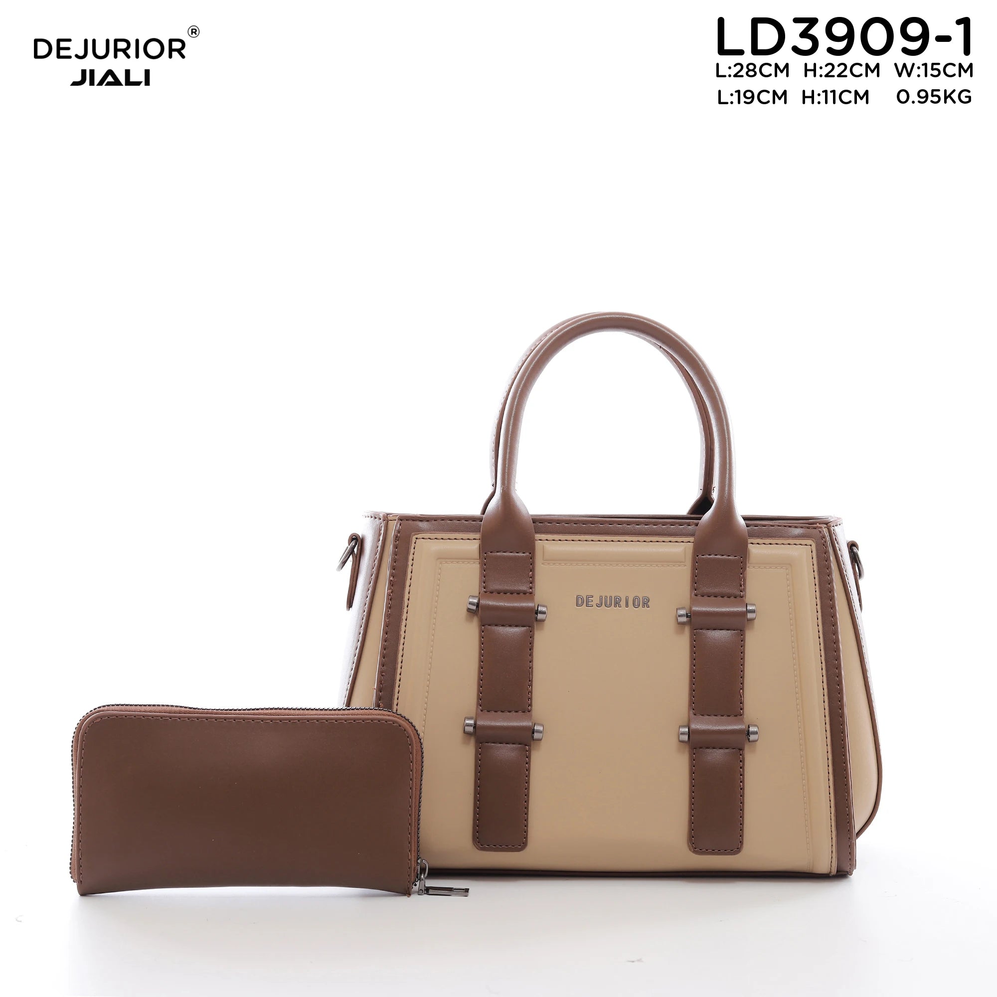 QAZA LD3909-1 Women PU Leather Quilted Tote Handbag Set