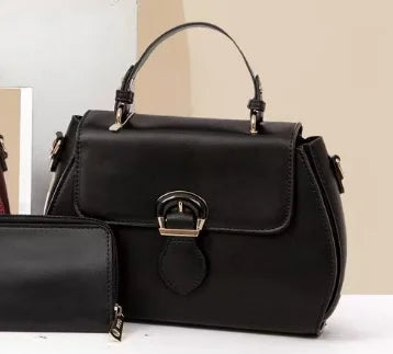 QAZA Women PU Leather 2-in-1 Lightweight Shoulder Messenger Handbag