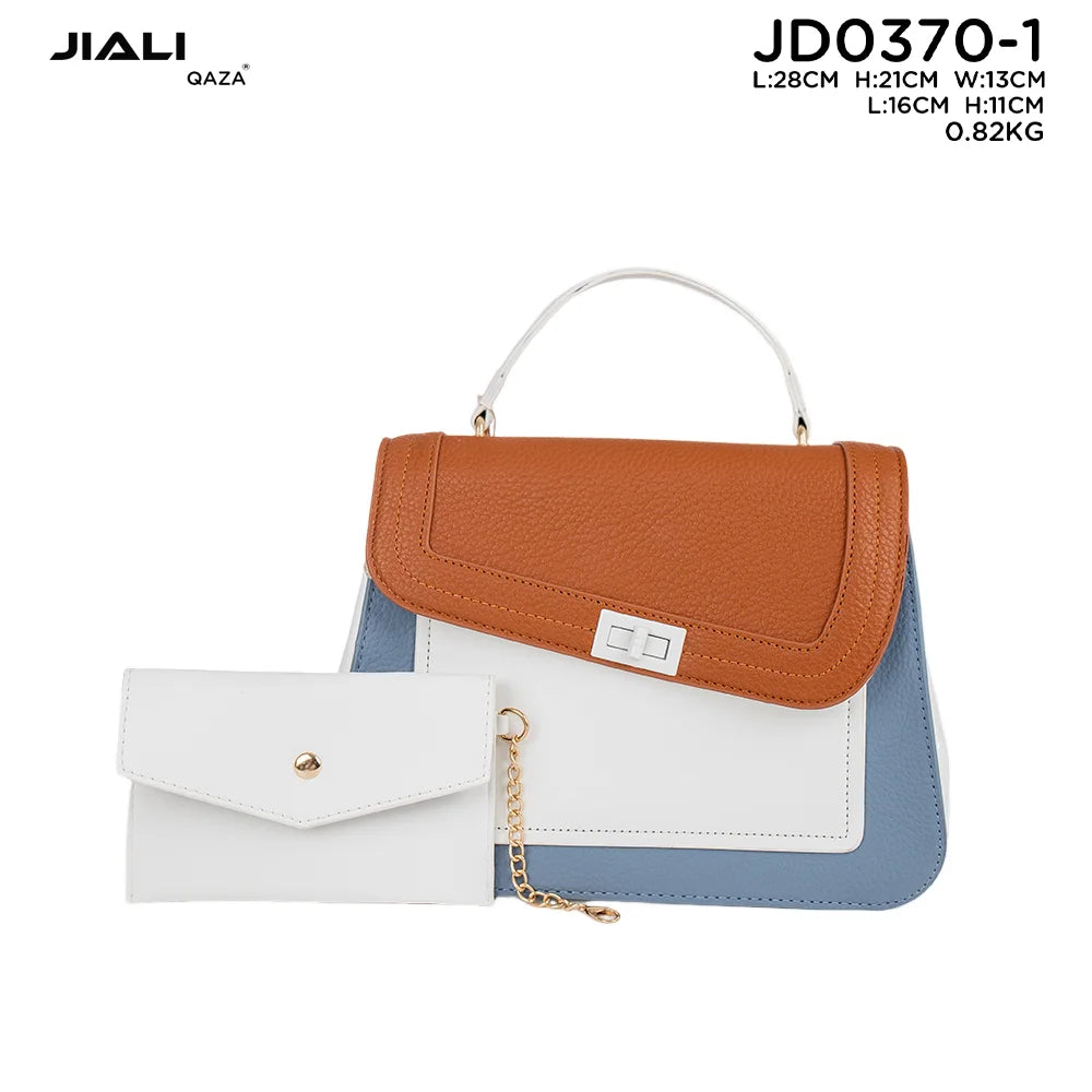 QAZA JD0370-1 Women PU Leather 2-in-1 Tote Bag with Coin Purse