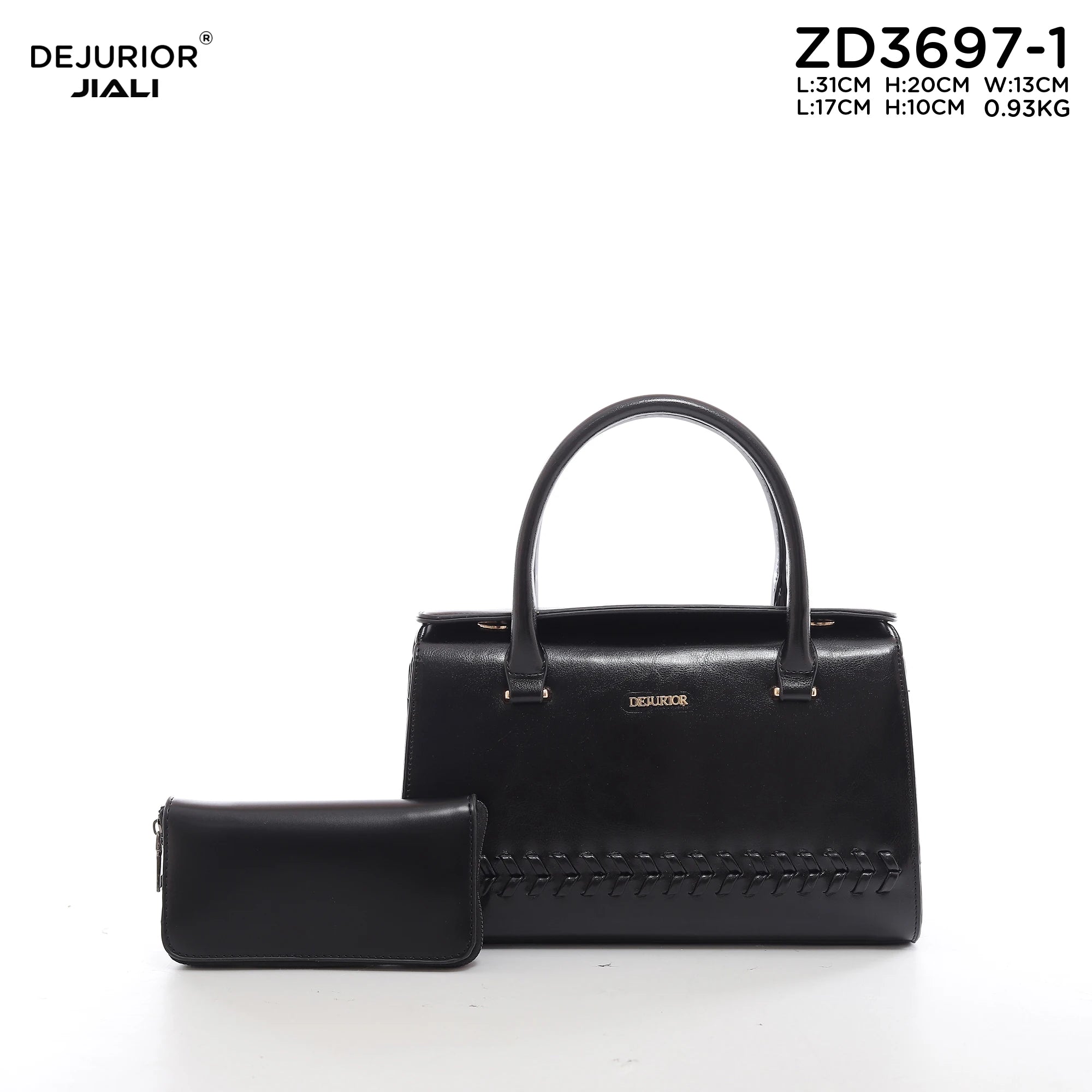 QAZA Women PU Leather 2-in-1 Quilted Tote Shoulder Handbag Set