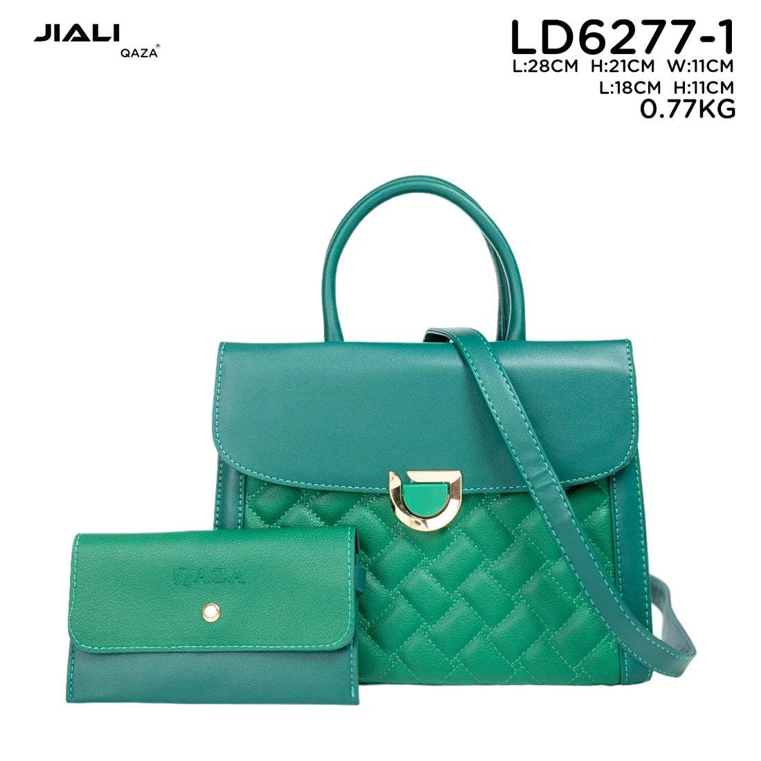 QAZA LD6277-1 Women PU Leather Geometric Crossbody Shoulder Handbag