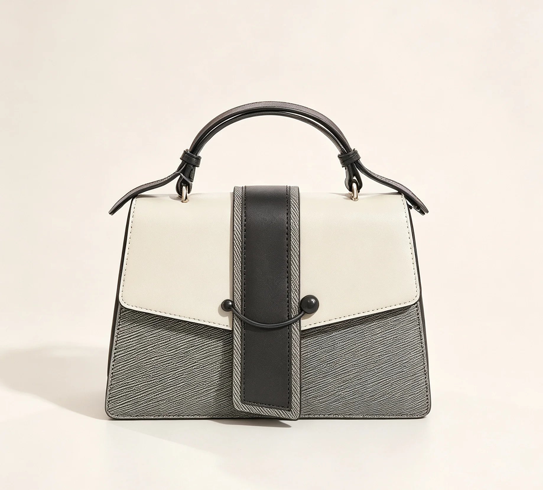 QAZA JD0291-1 Women PU Leather 2-in-1 Saddle Tote Handbag Set