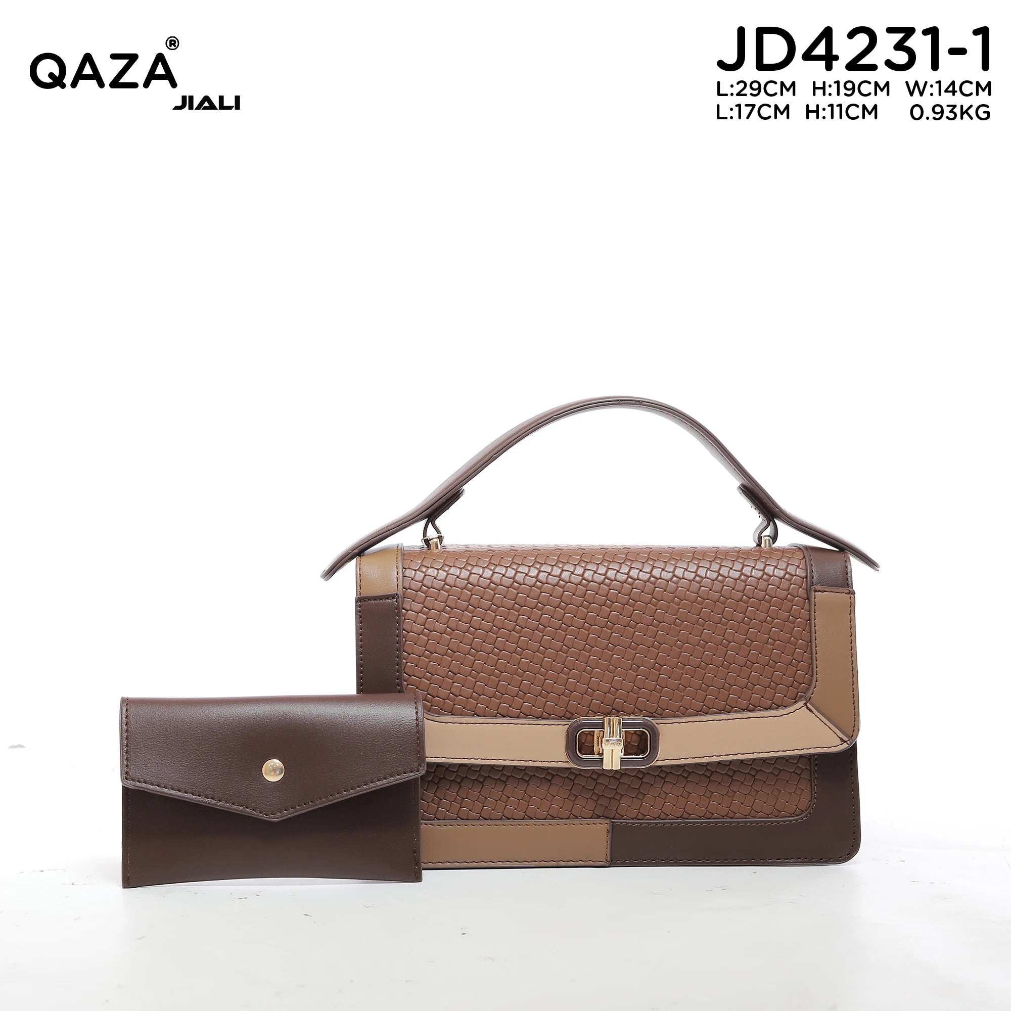 QAZA Women PU Leather Waterproof Large Capacity Flap Tote Shoulder Handbag
