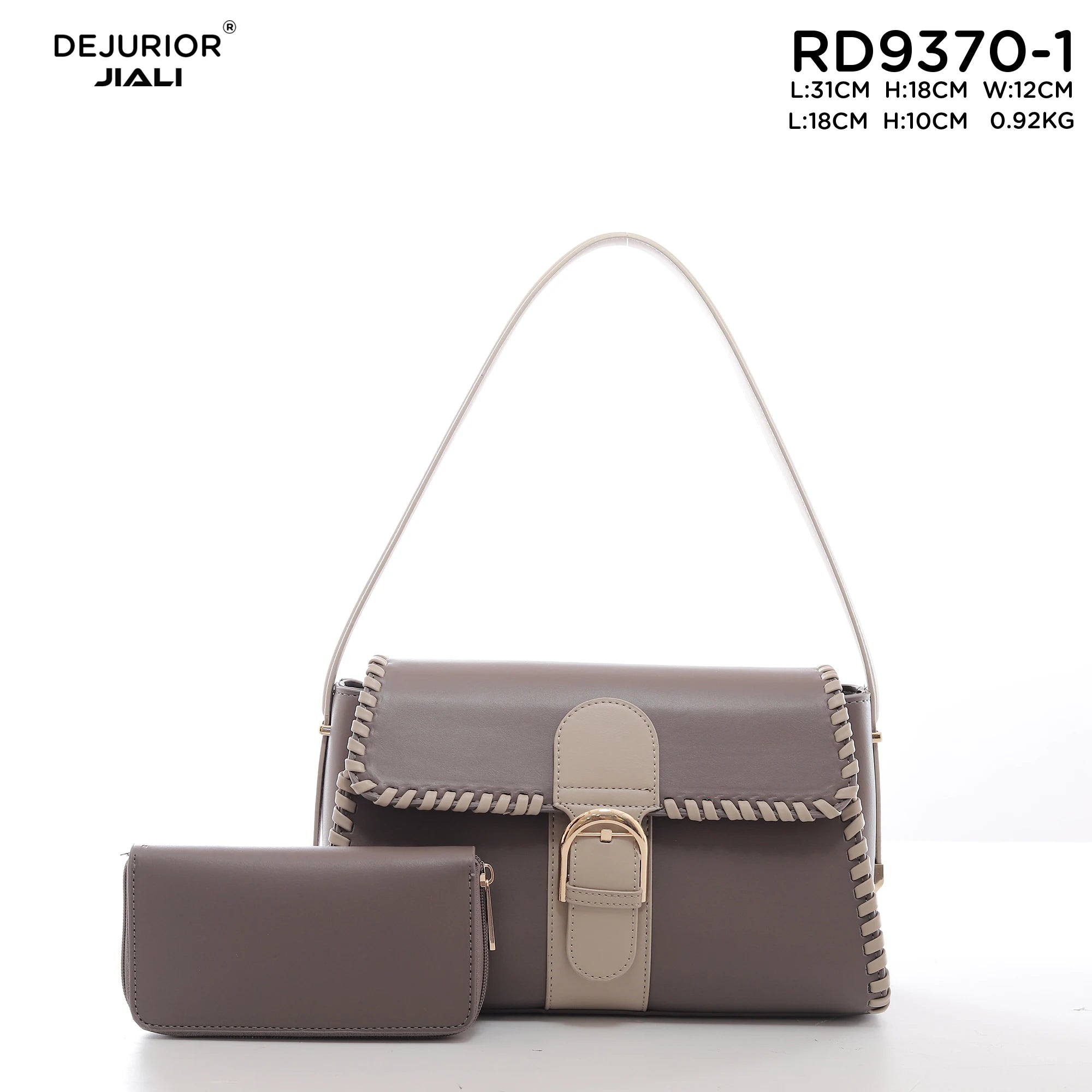 Women PU Leather Retro Buckle Shoulder Handbag Set