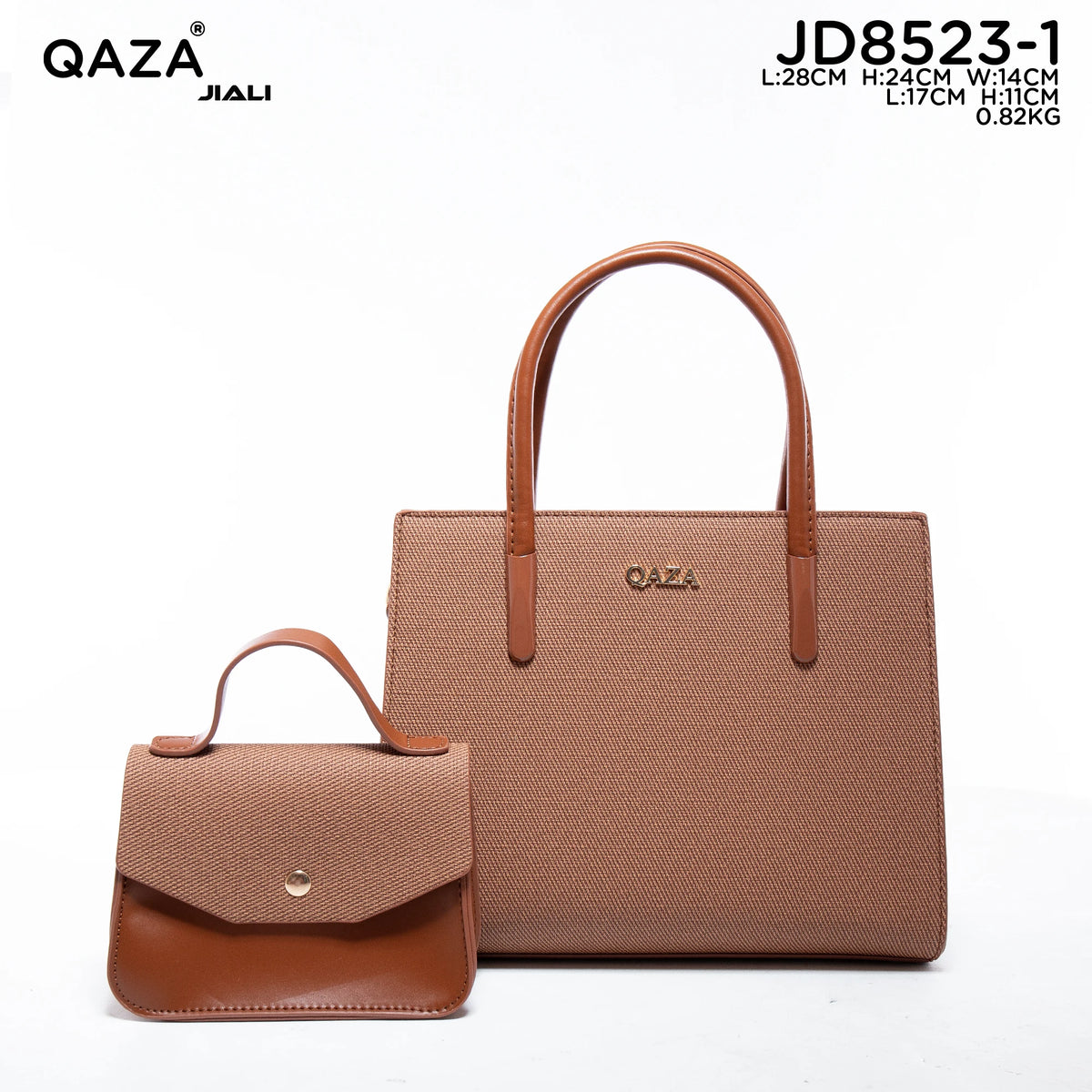 QAZA Women PU Leather Waterproof Flap Tote Shoulder Handbag