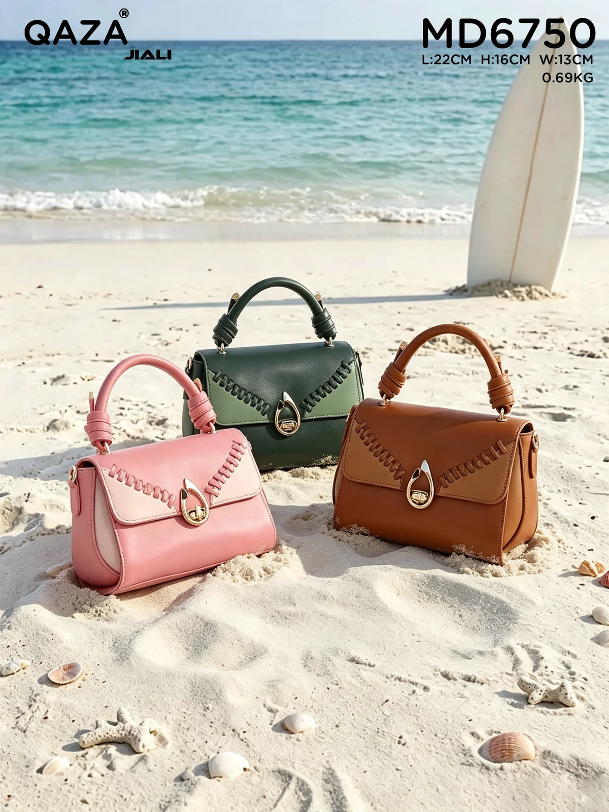 QAZA Women PU Leather Vintage Flap Shoulder Handbag
