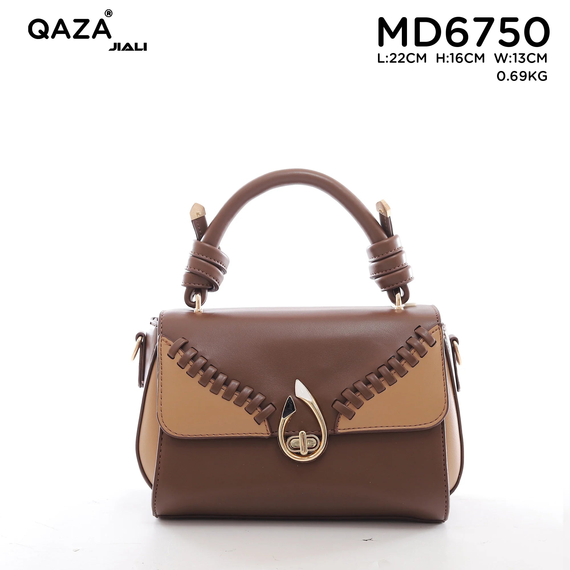 QAZA Women PU Leather Vintage Flap Shoulder Handbag
