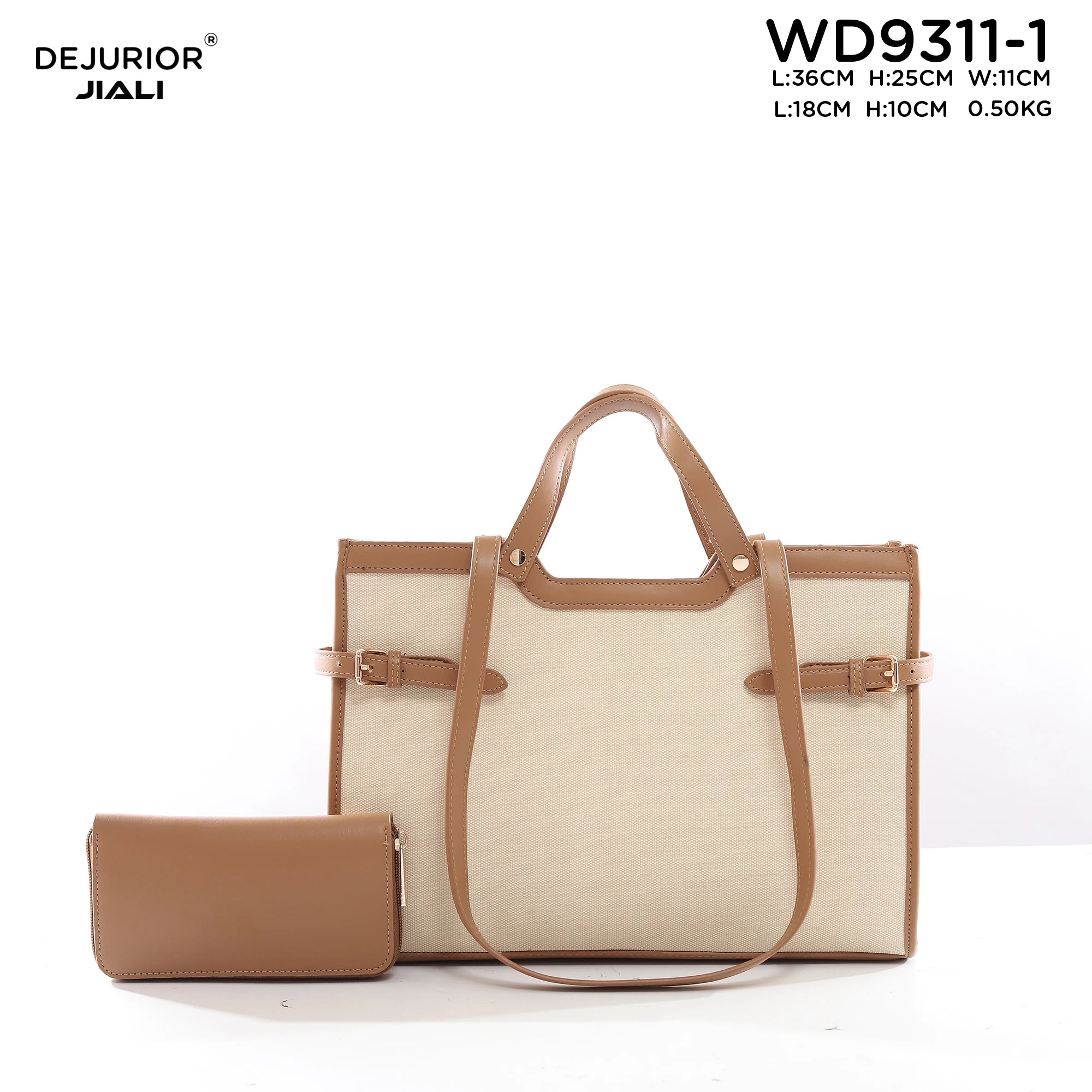 QAZA Women PU Leather 2-in-1 Quilted Tote Shoulder Handbag Set