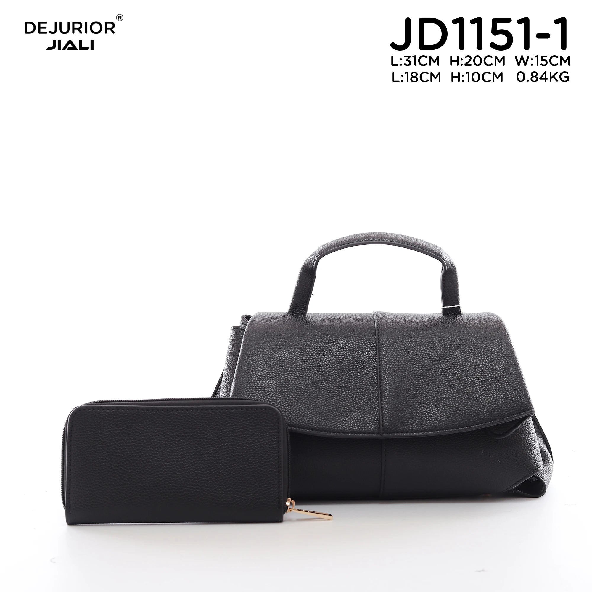 DEJURIOR JD1151-1 女士PU鹅卵石纹翻盖手提包 日常单肩斜挎包