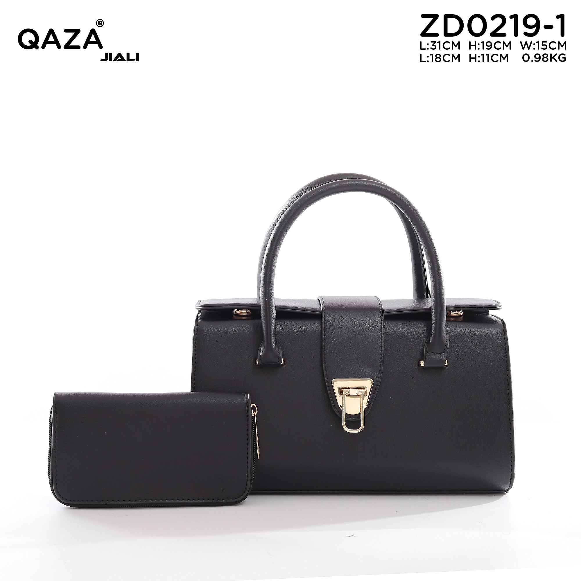 QAZA ZD0219-1 Women PU Leather Alligator Pattern Tote Bag Set