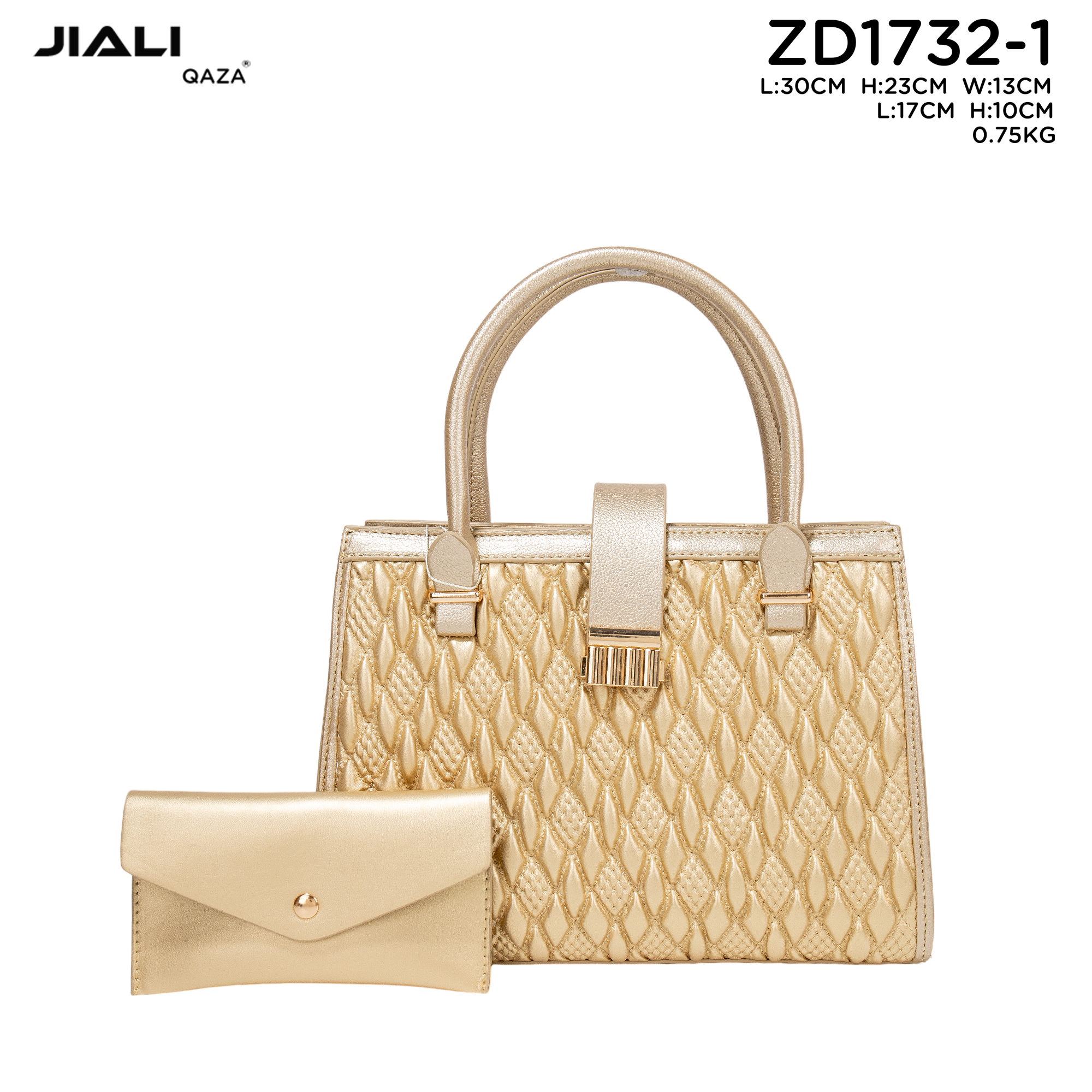 QAZA ZD1732-1 Women PU Leather Lichee Pattern Crossbody Handbag