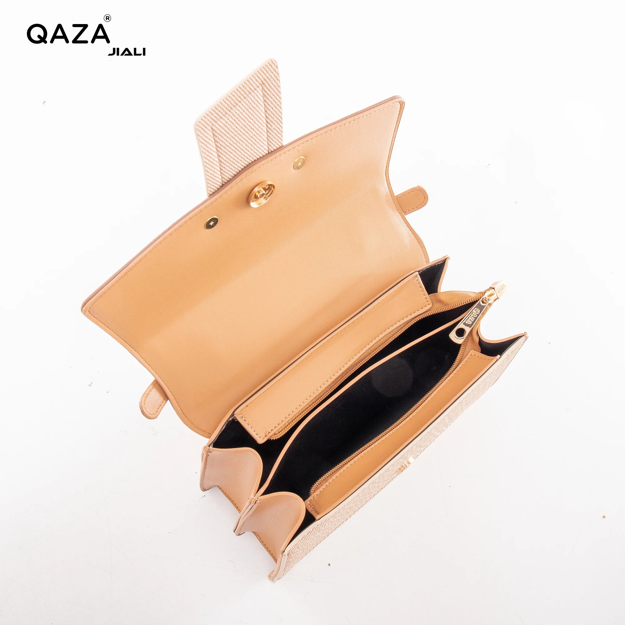 QAZA JD0291-1 Women PU Leather 2-in-1 Saddle Tote Handbag Set