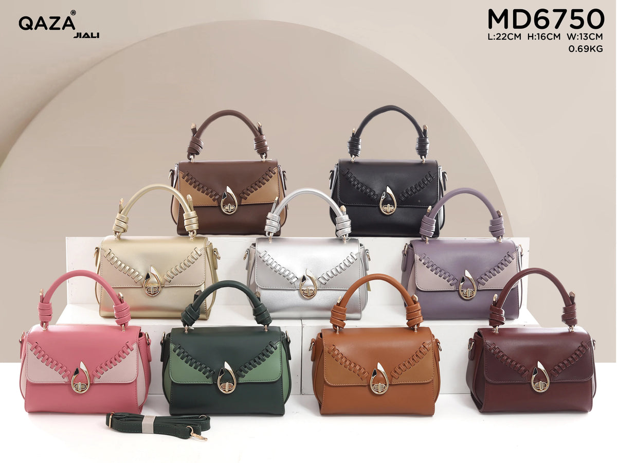 QAZA Women PU Leather Vintage Flap Shoulder Handbag