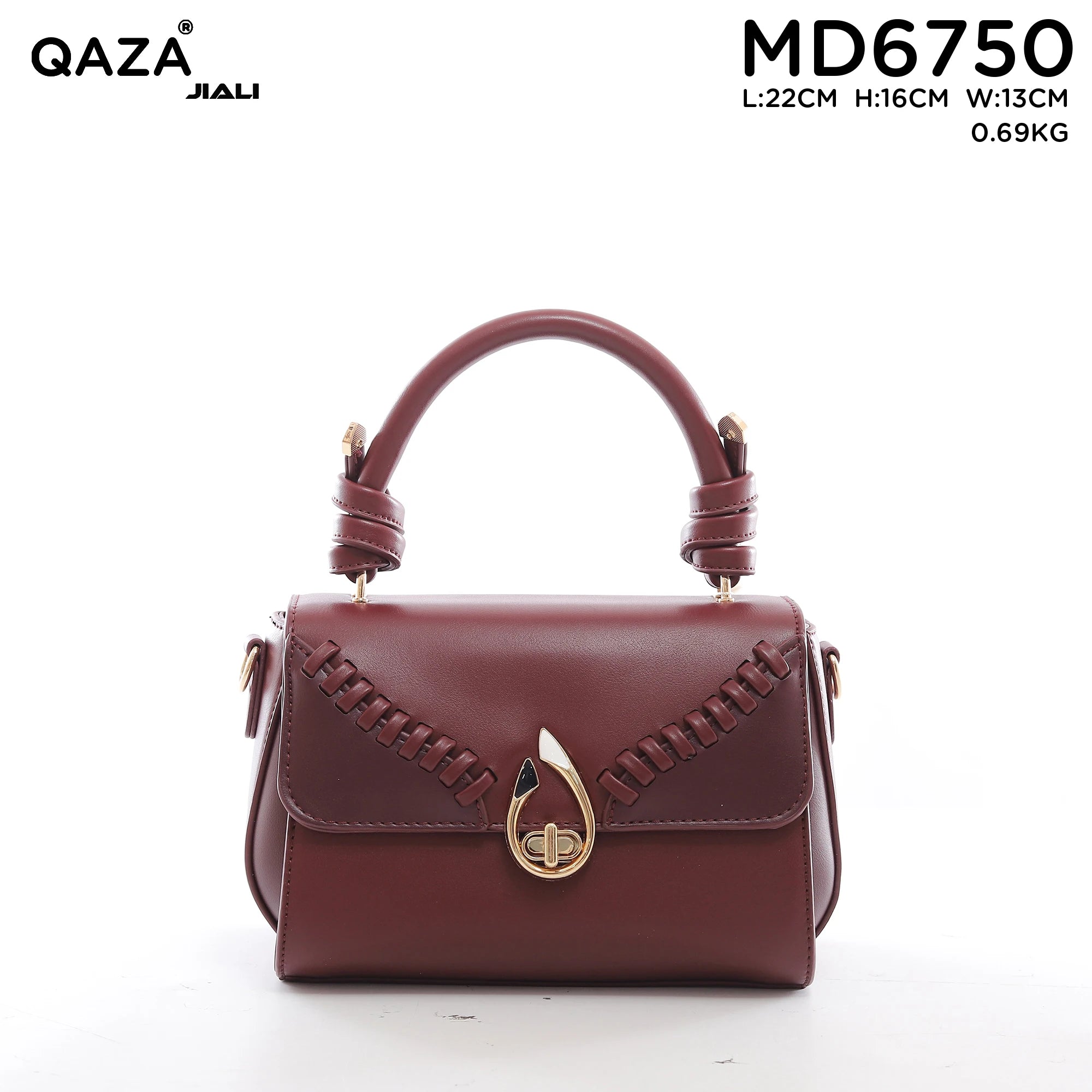 QAZA Women PU Leather Vintage Flap Shoulder Handbag