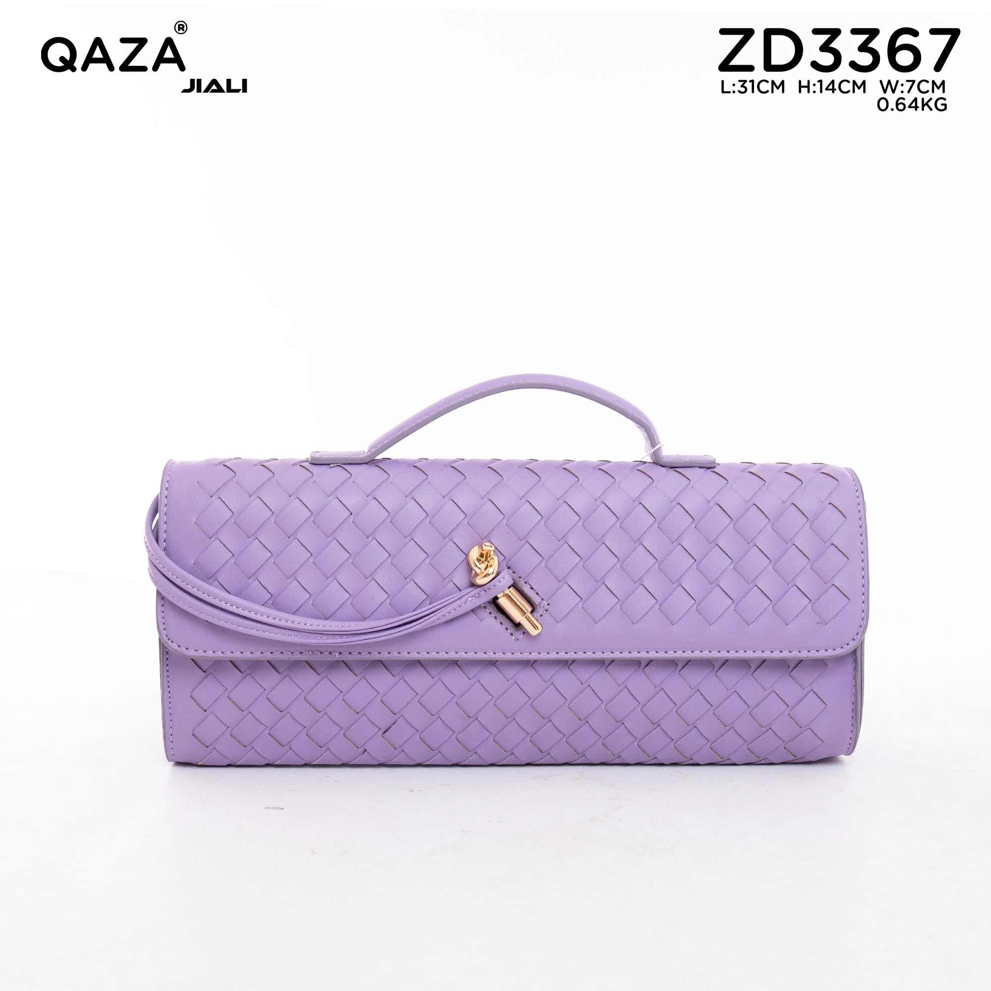 QAZA ZD3367 Women PU Leather Diamond Lattice Chain Shoulder Handbag