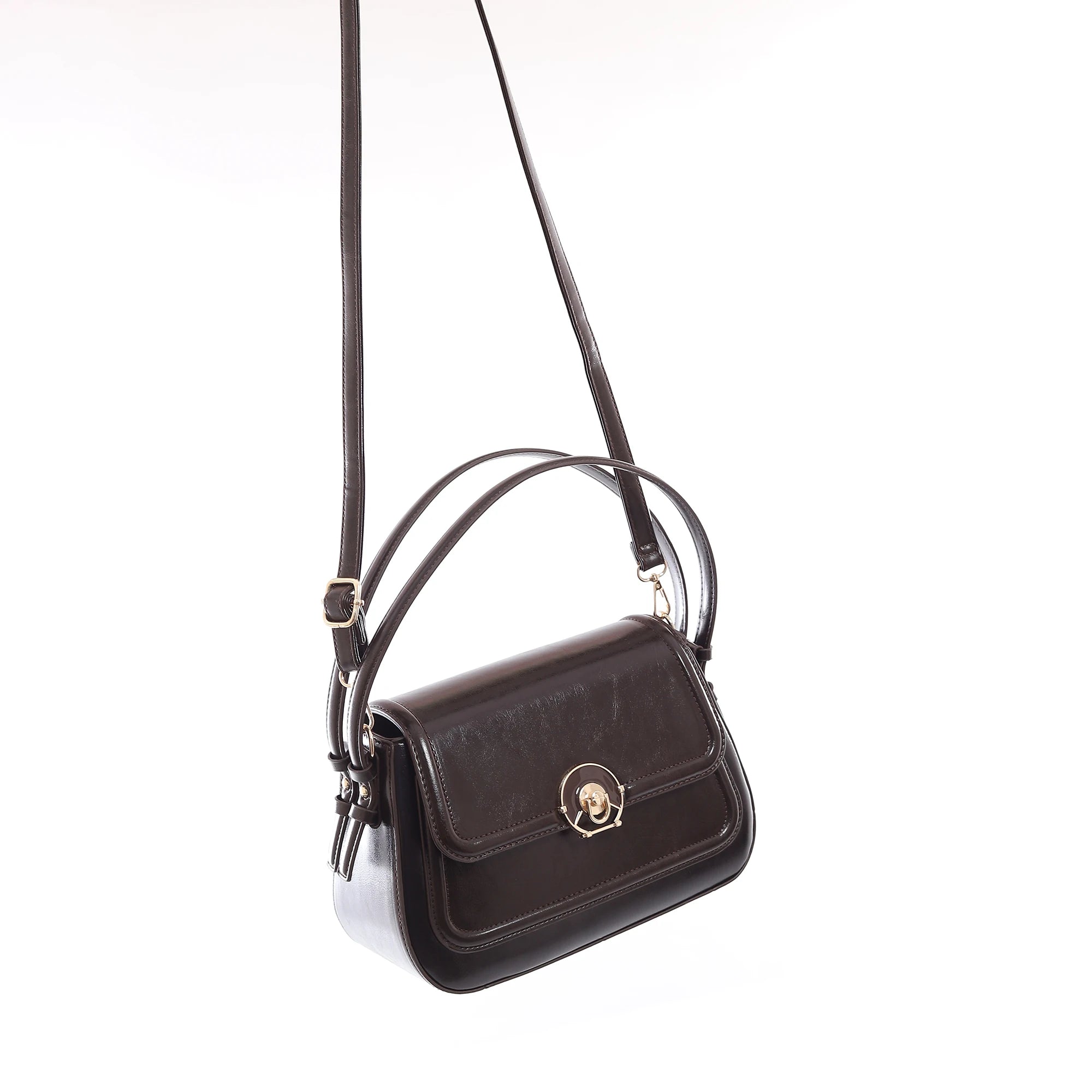 QAZA JD6531-1 Women PU Leather Vintage Tote Shoulder Bag
