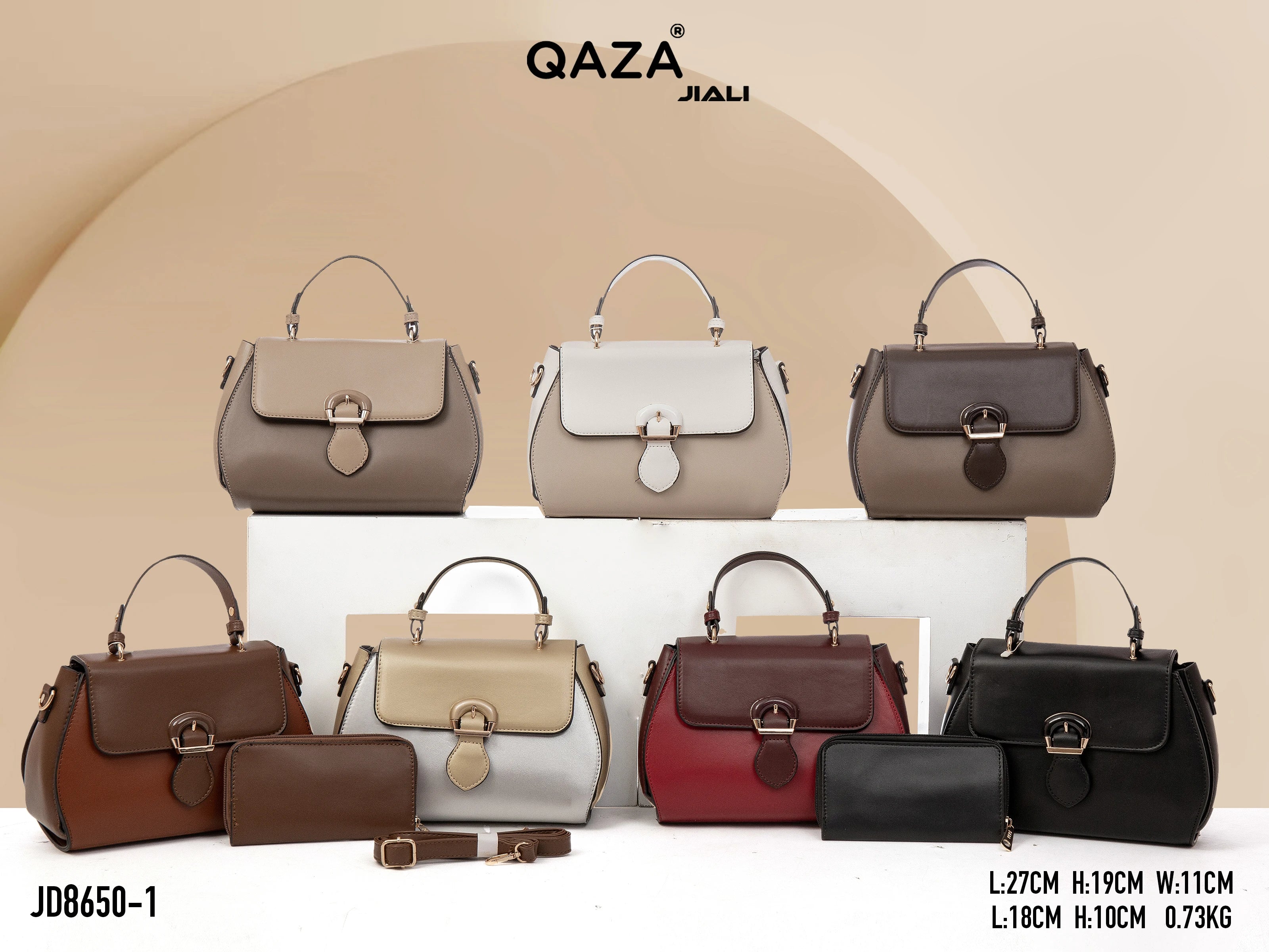 QAZA Women PU Leather 2-in-1 Lightweight Shoulder Messenger Handbag