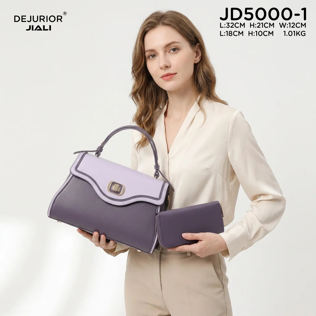QAZA Women PU Leather Waterproof Large Capacity Flap Shoulder Bag