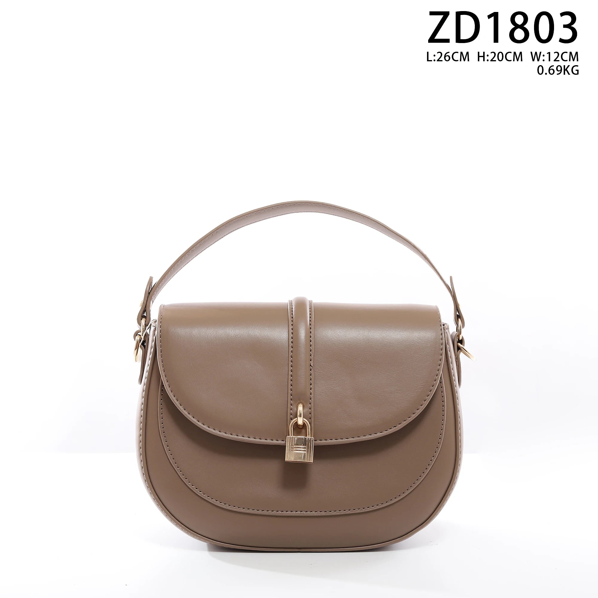 QAZA ZD1803 女士PU皮革锁扣单肩包