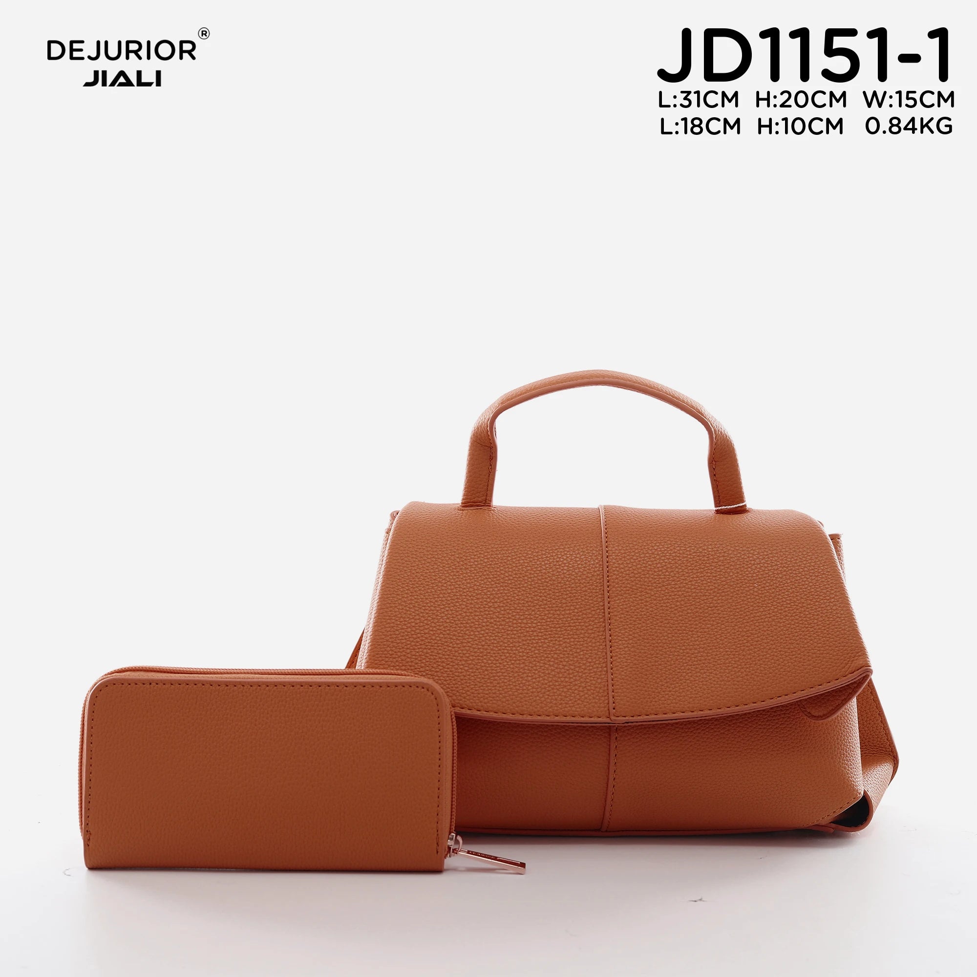 DEJURIOR JD1151-1 女士PU鹅卵石纹翻盖手提包 日常单肩斜挎包