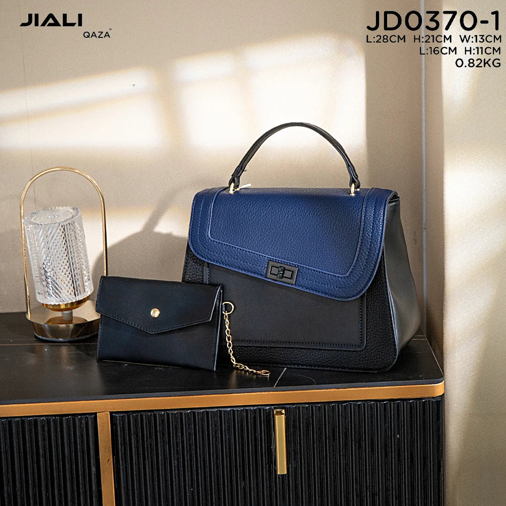 QAZA JD0370-1 Women PU Leather 2-in-1 Tote Bag with Coin Purse