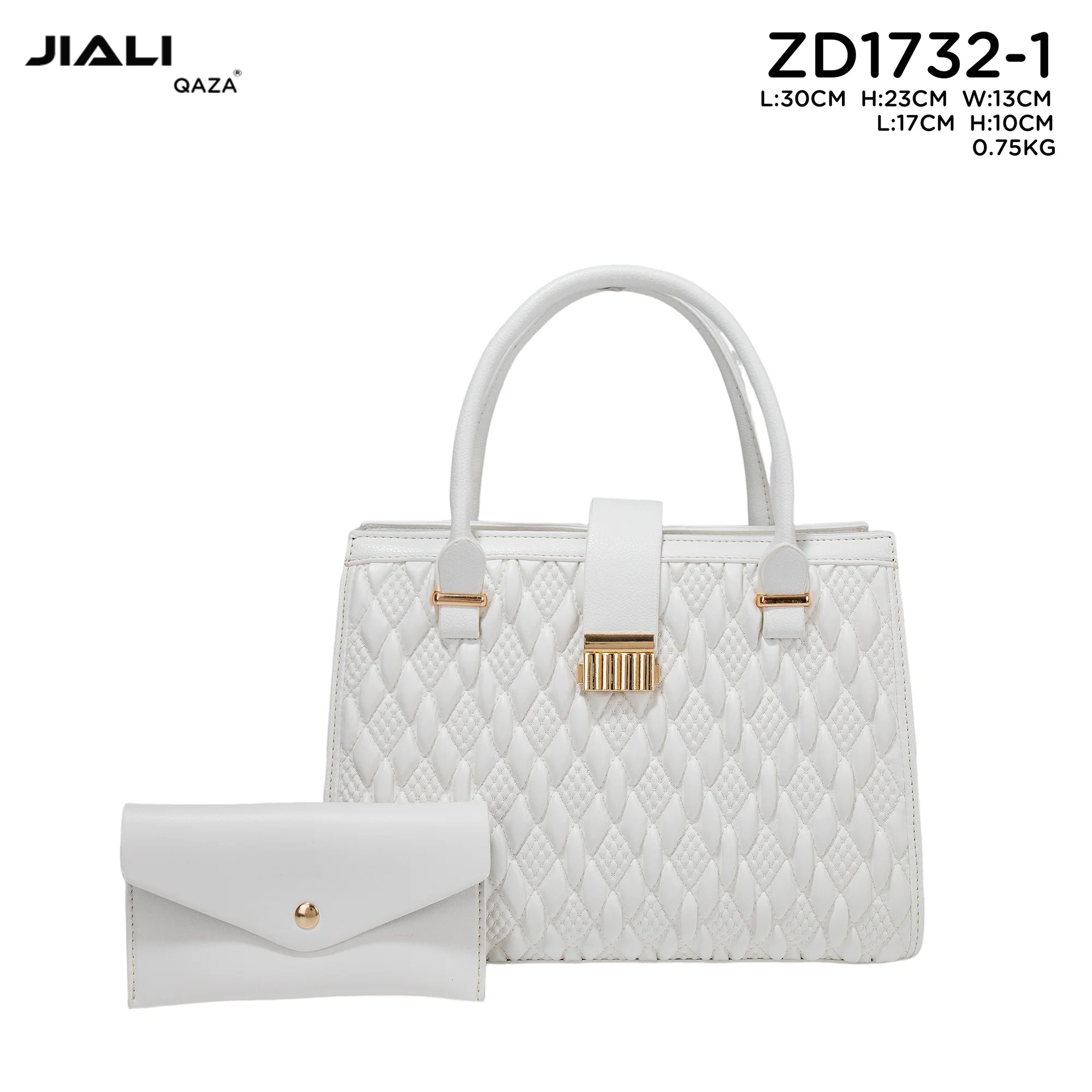 QAZA ZD1732-1 Women PU Leather Lichee Pattern Crossbody Handbag