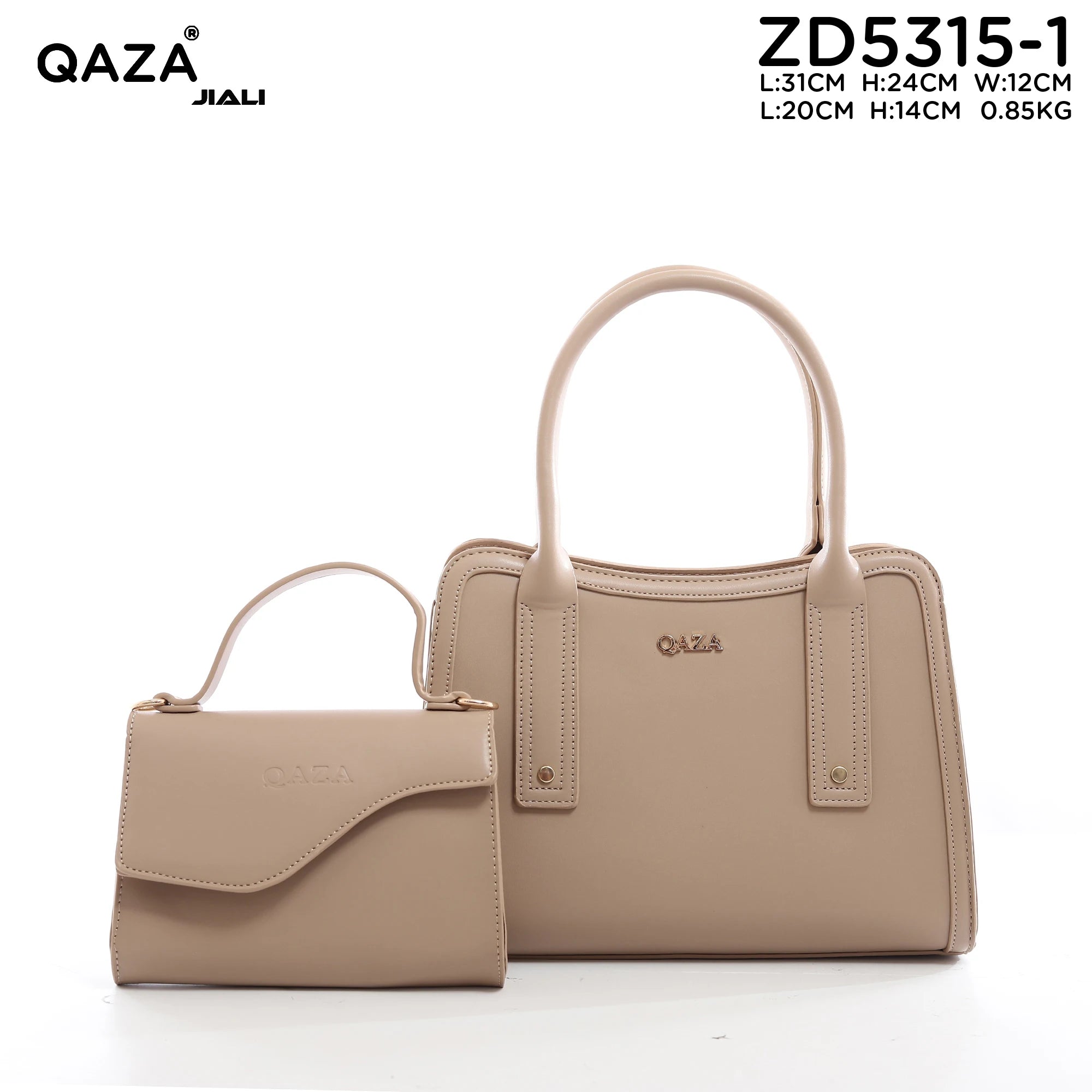 QAZA Women PU Leather Large Capacity Multi-Compartment Shoulder Handbag