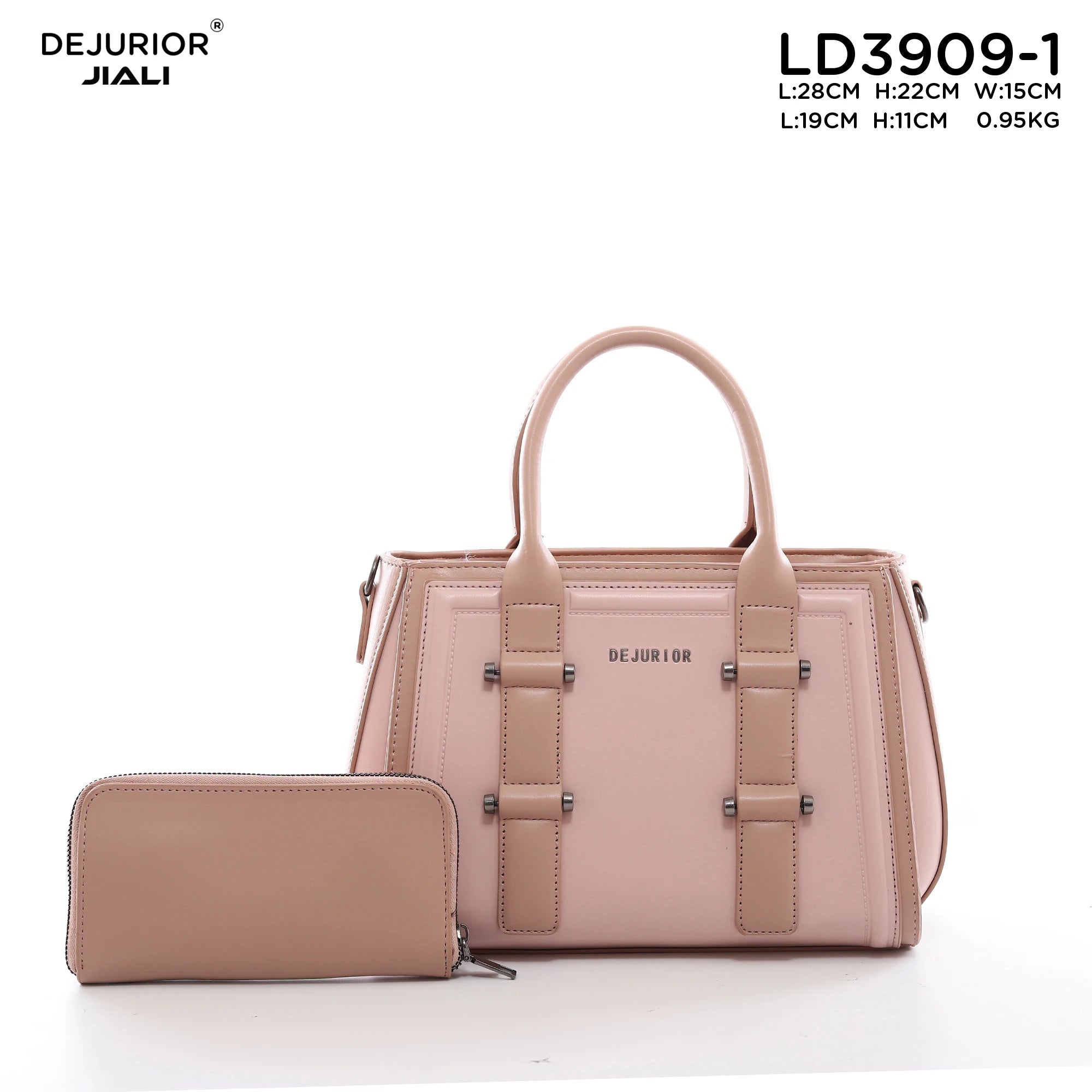 QAZA LD3909-1 Women PU Leather Quilted Tote Handbag Set