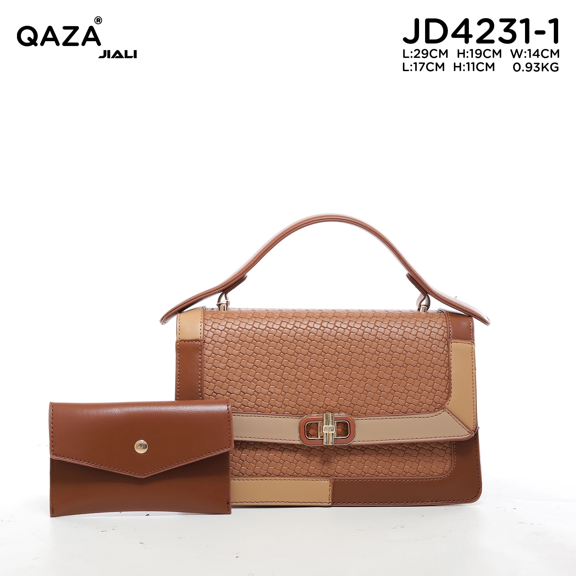 QAZA Women PU Leather Waterproof Large Capacity Flap Tote Shoulder Handbag