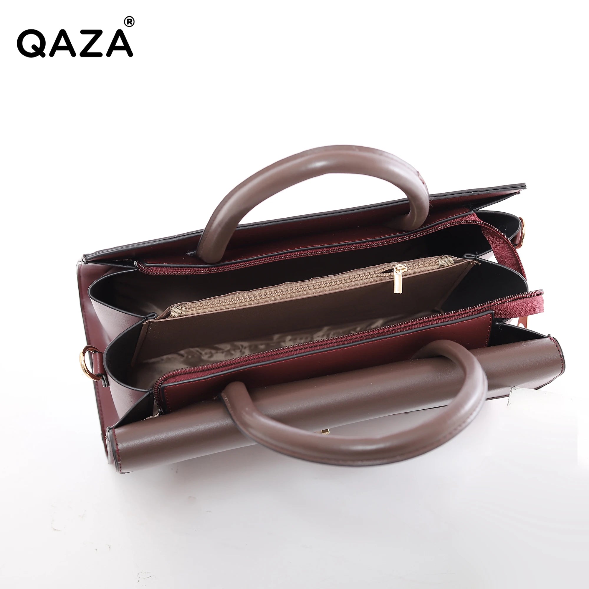 QAZA TR2088 Women PU Leather Crocodile Pattern Tote Bag Set