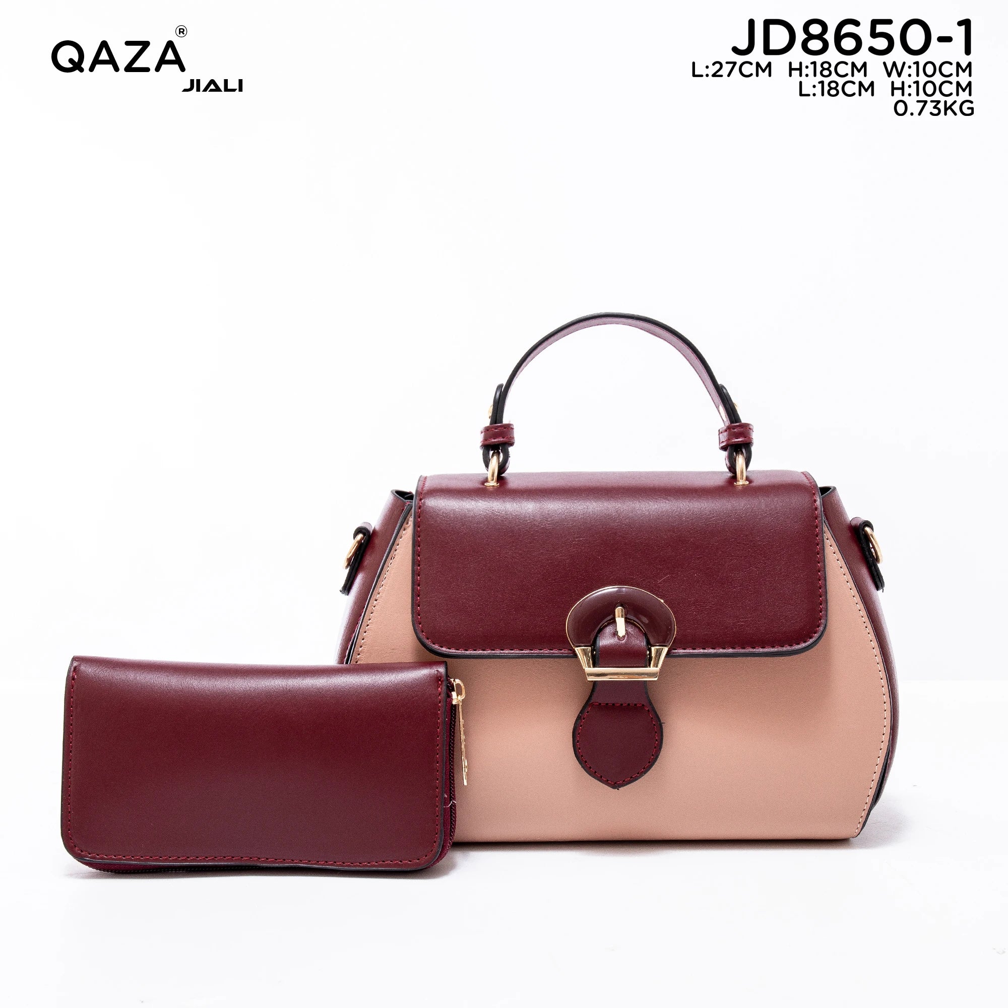 QAZA Women PU Leather 2-in-1 Lightweight Shoulder Messenger Handbag